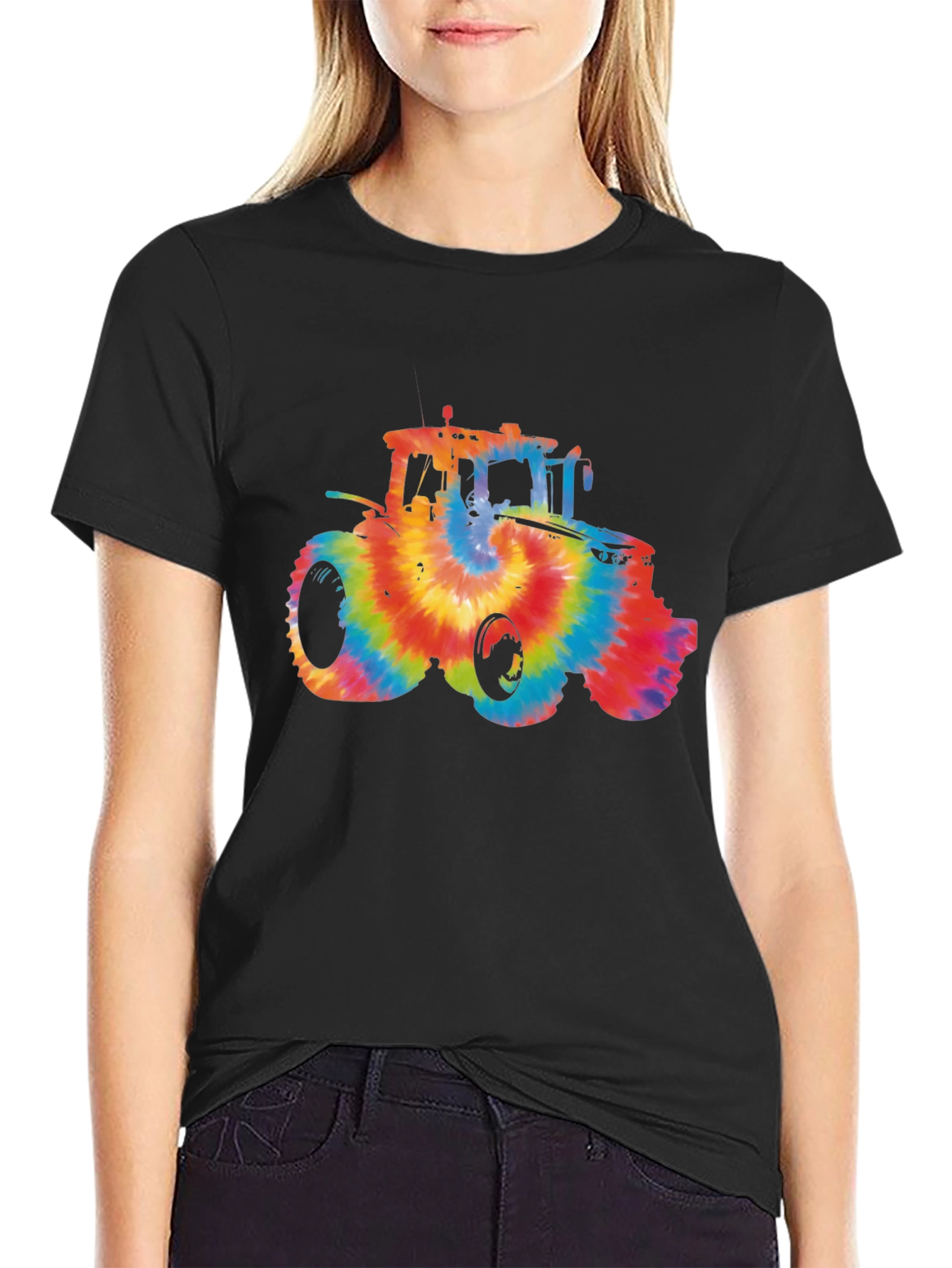 Tie Dye Tractor Graphic T-Shirt