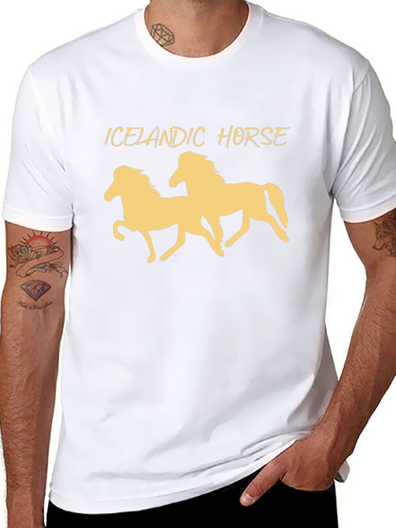 Icelandic Horse Graphic Tee - Unisex Black T-Shirt