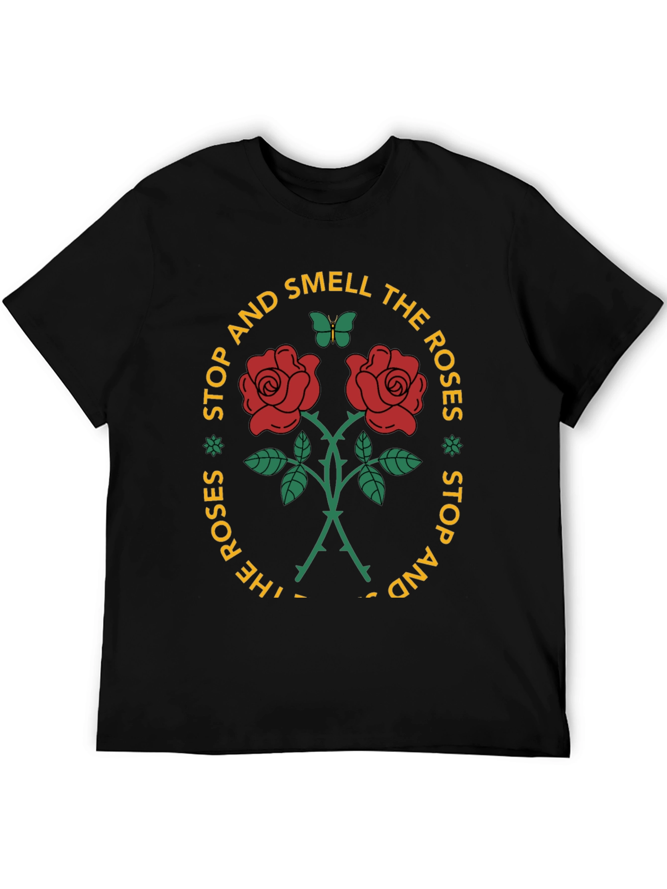 Stop & Smell the Roses Graphic Tee - Black