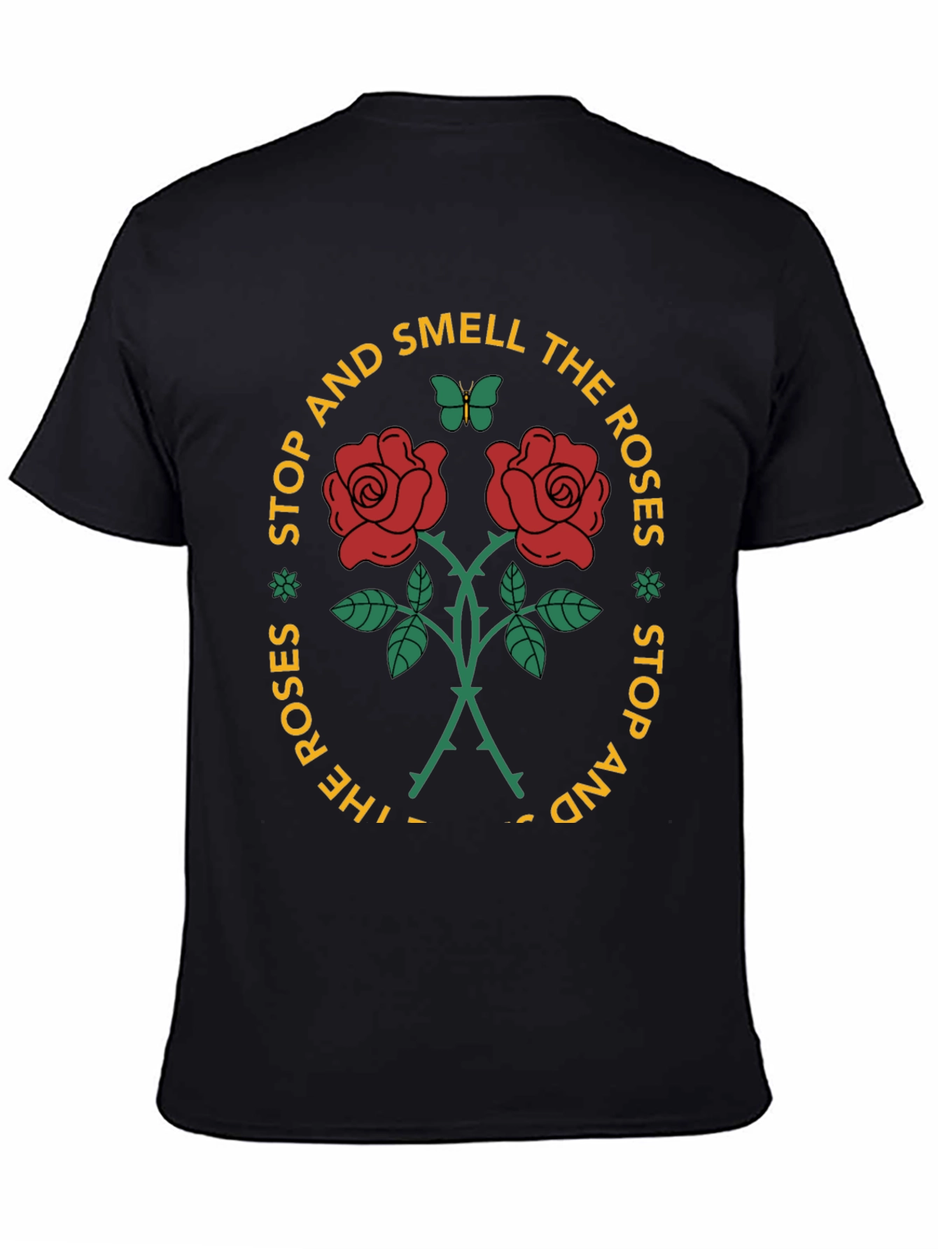 Stop & Smell the Roses Graphic Tee - Black
