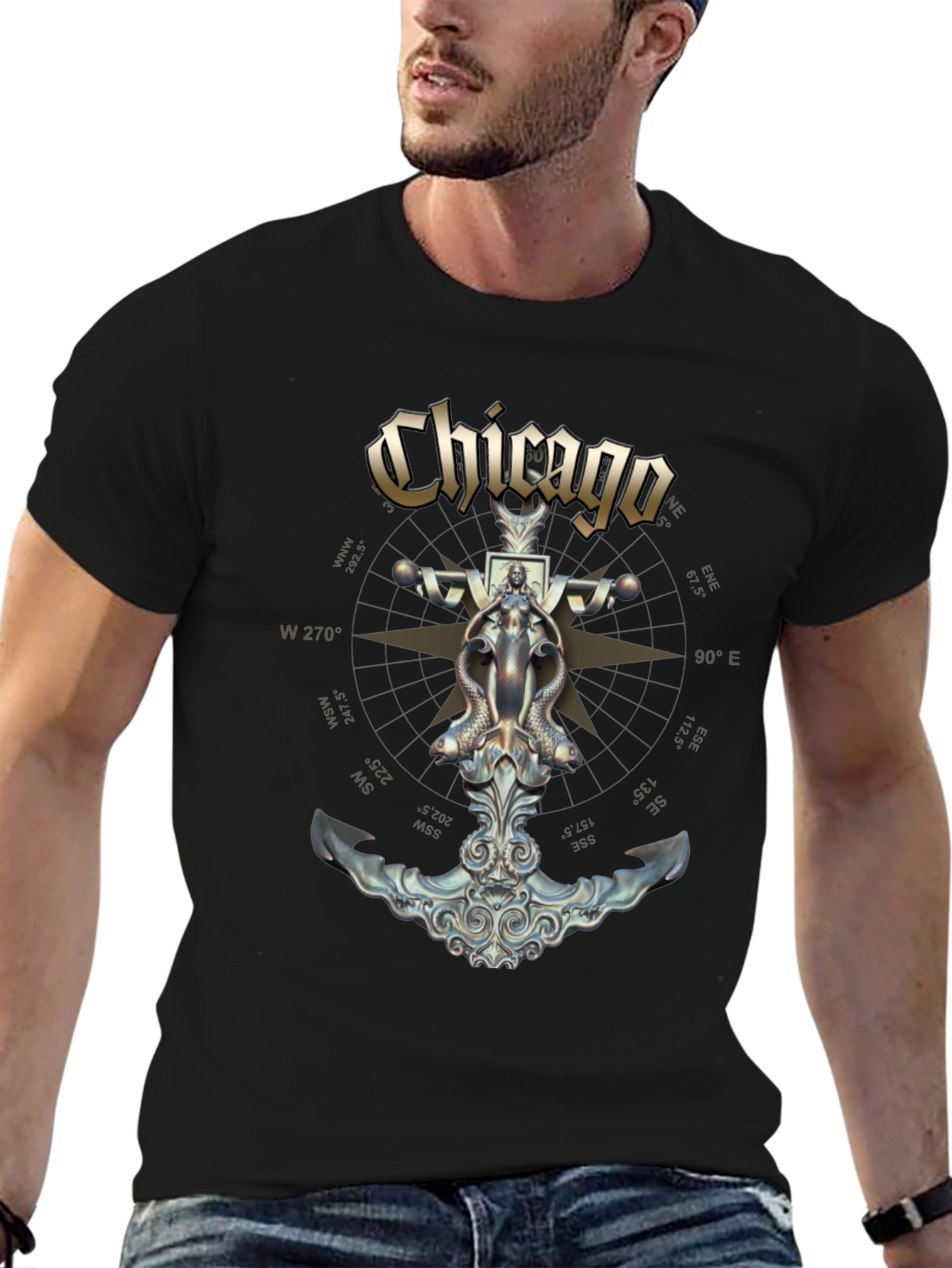 Chicago Band Anchor Graphic Black T-Shirt
