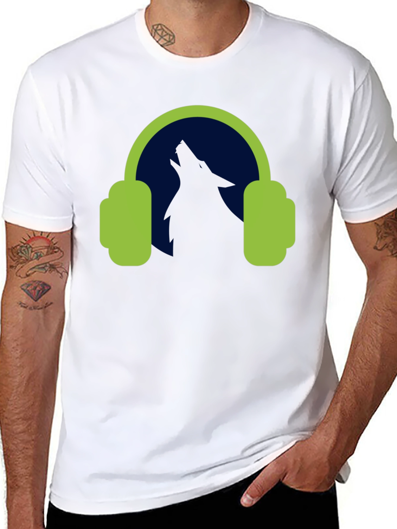 Wolf Headphones Graphic Tee