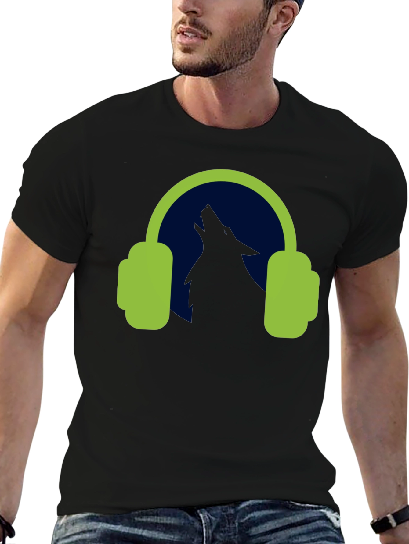 Wolf Headphones Graphic Tee