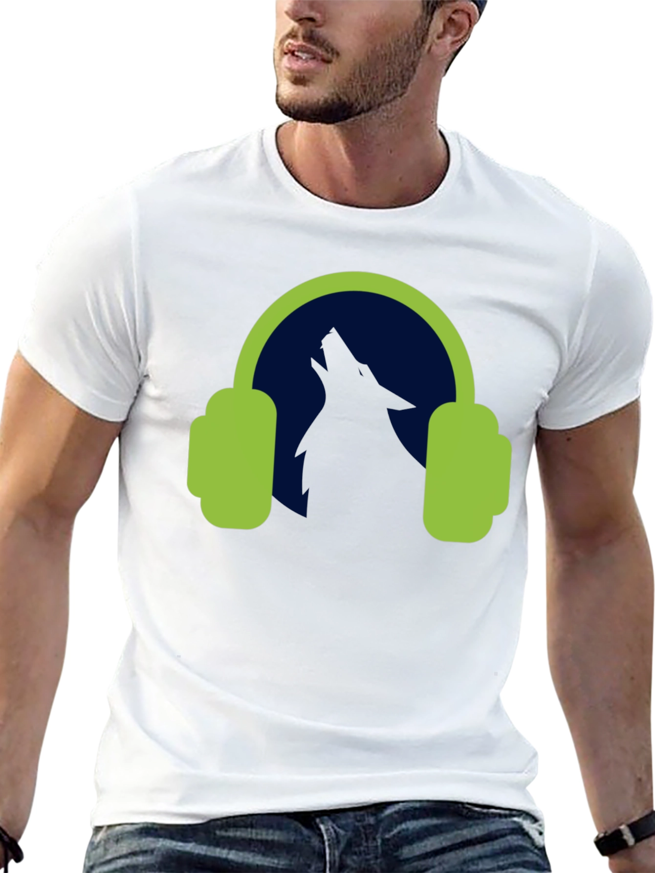 Wolf Headphones Graphic Tee