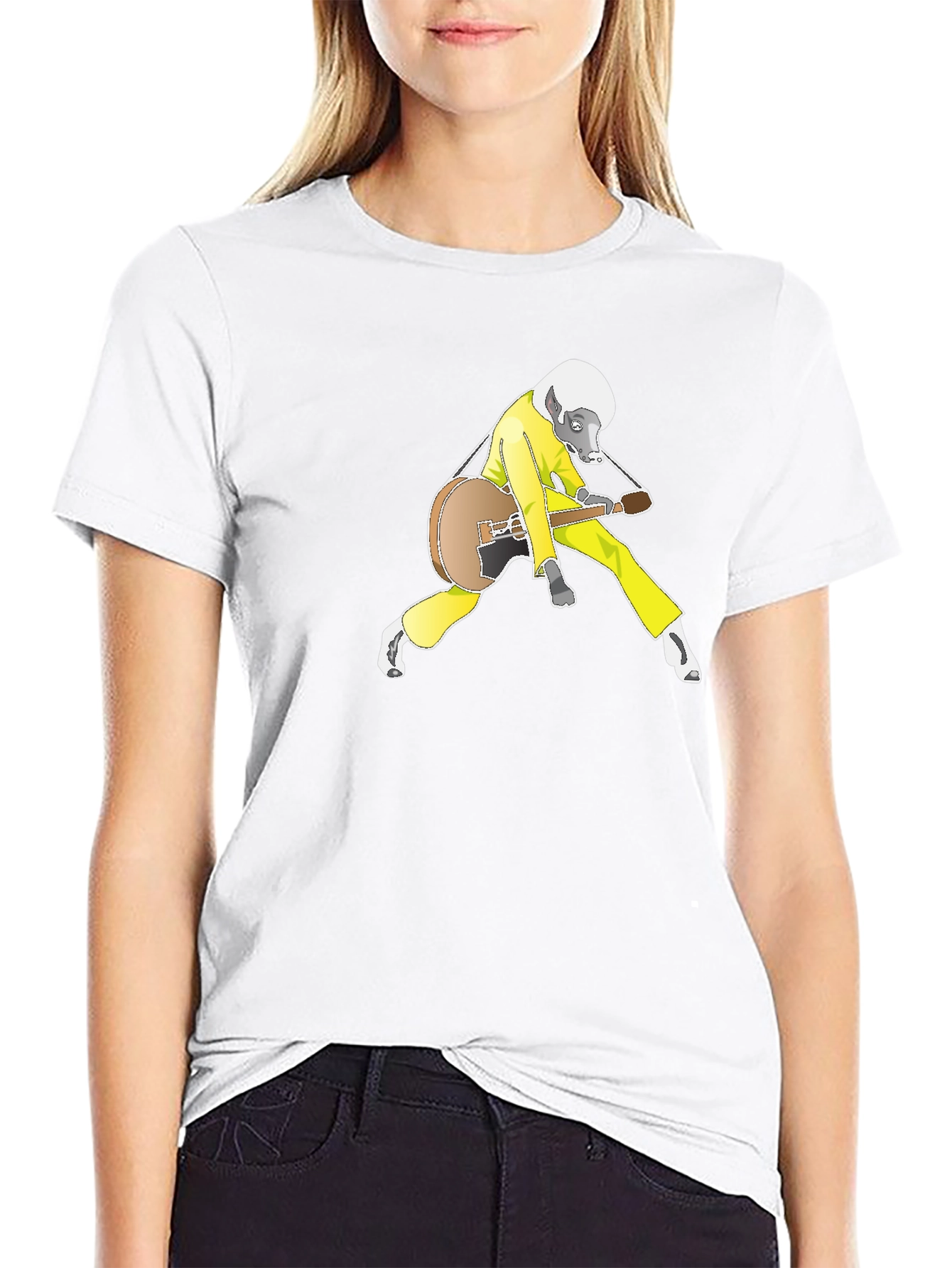 Cool Animal Guitarist Black Tee