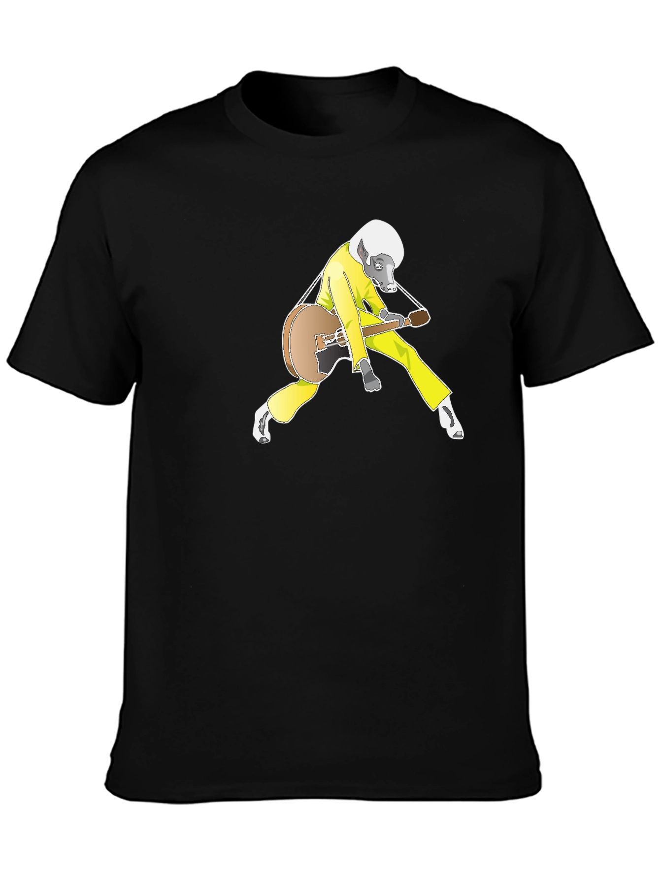 Cool Animal Guitarist Black Tee