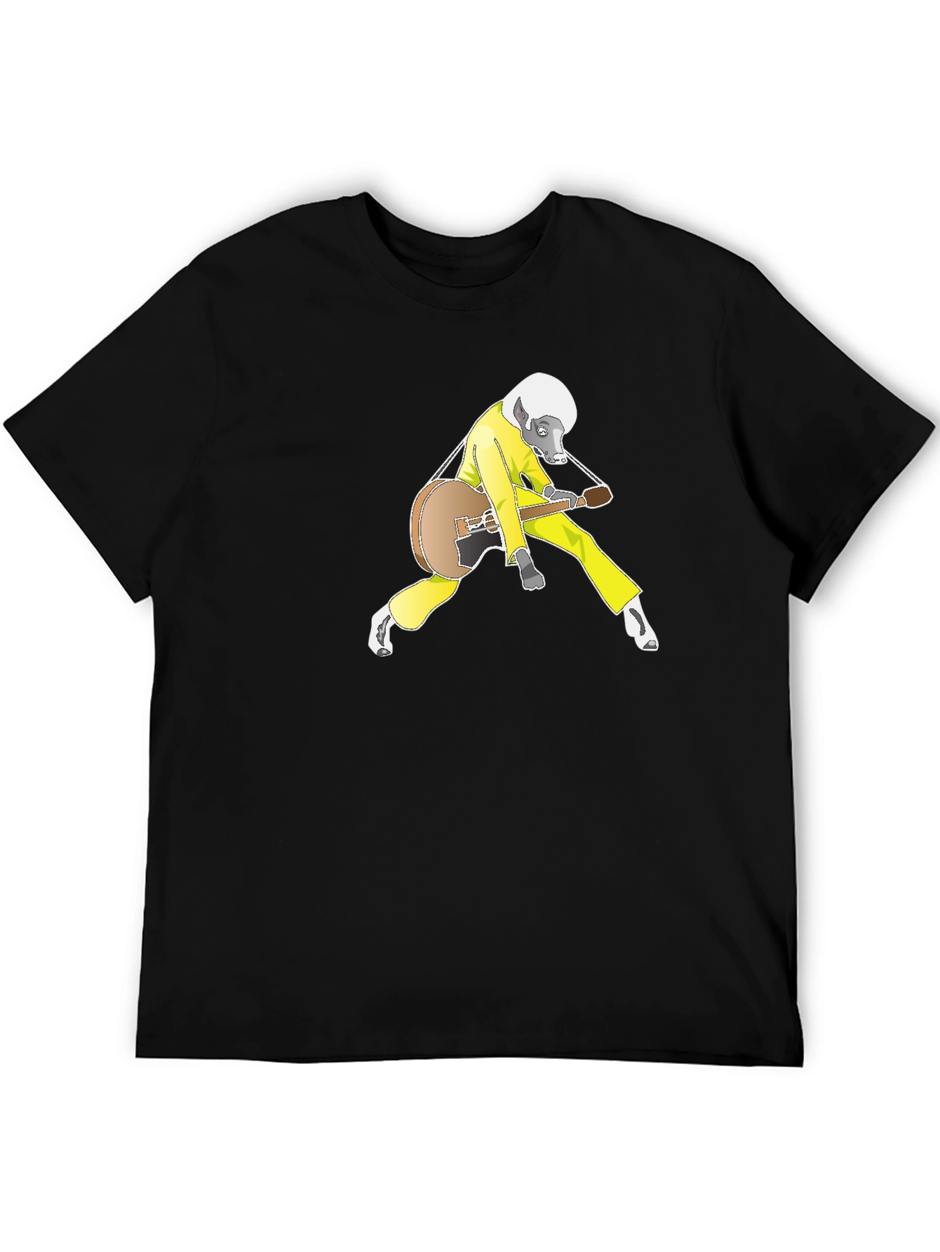 Cool Animal Guitarist Black Tee