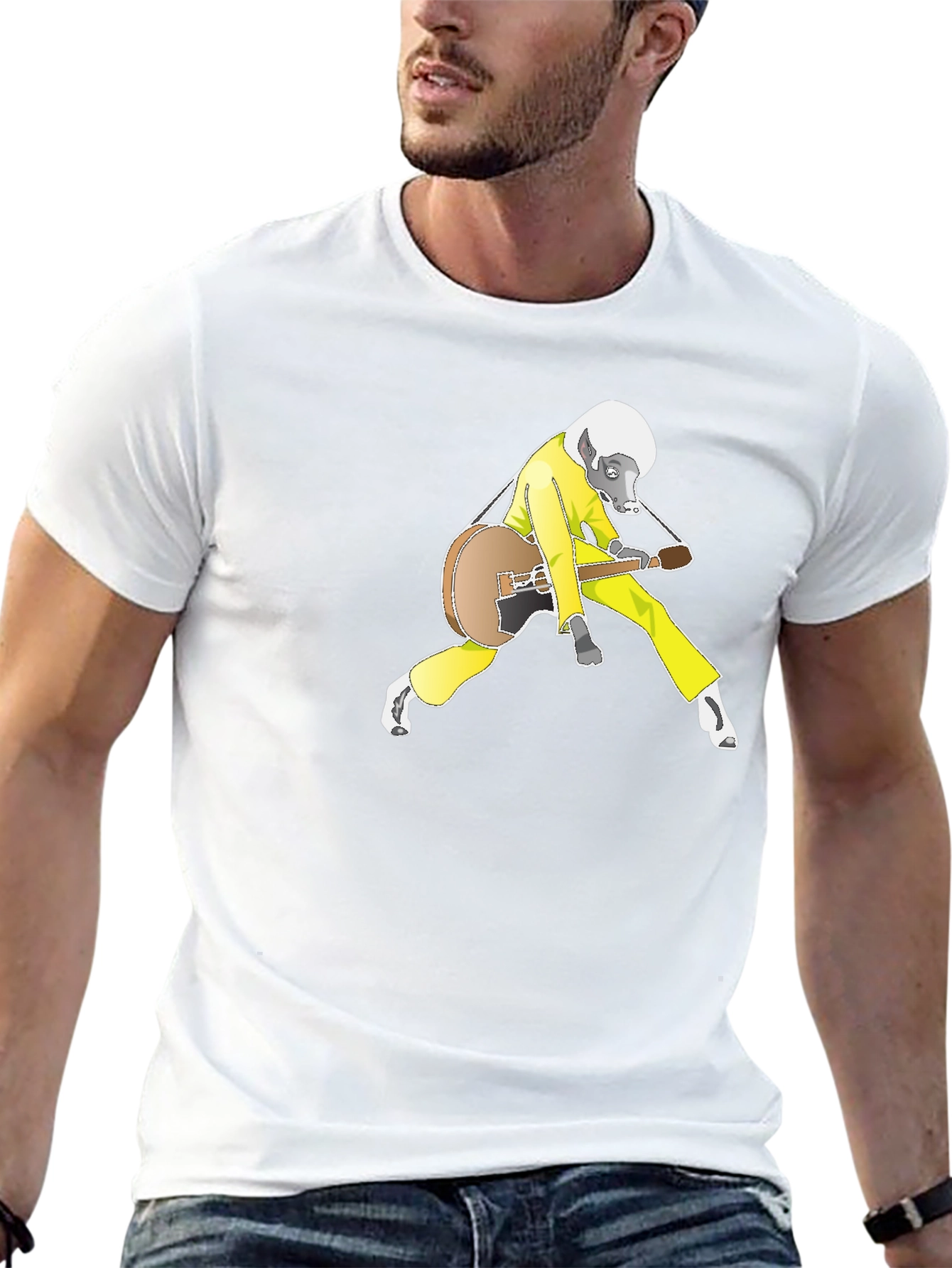 Cool Animal Guitarist Black Tee