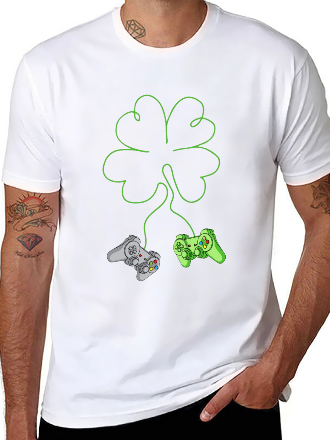 Gamers Shamrock T-Shirt: Lucky Gaming Tee