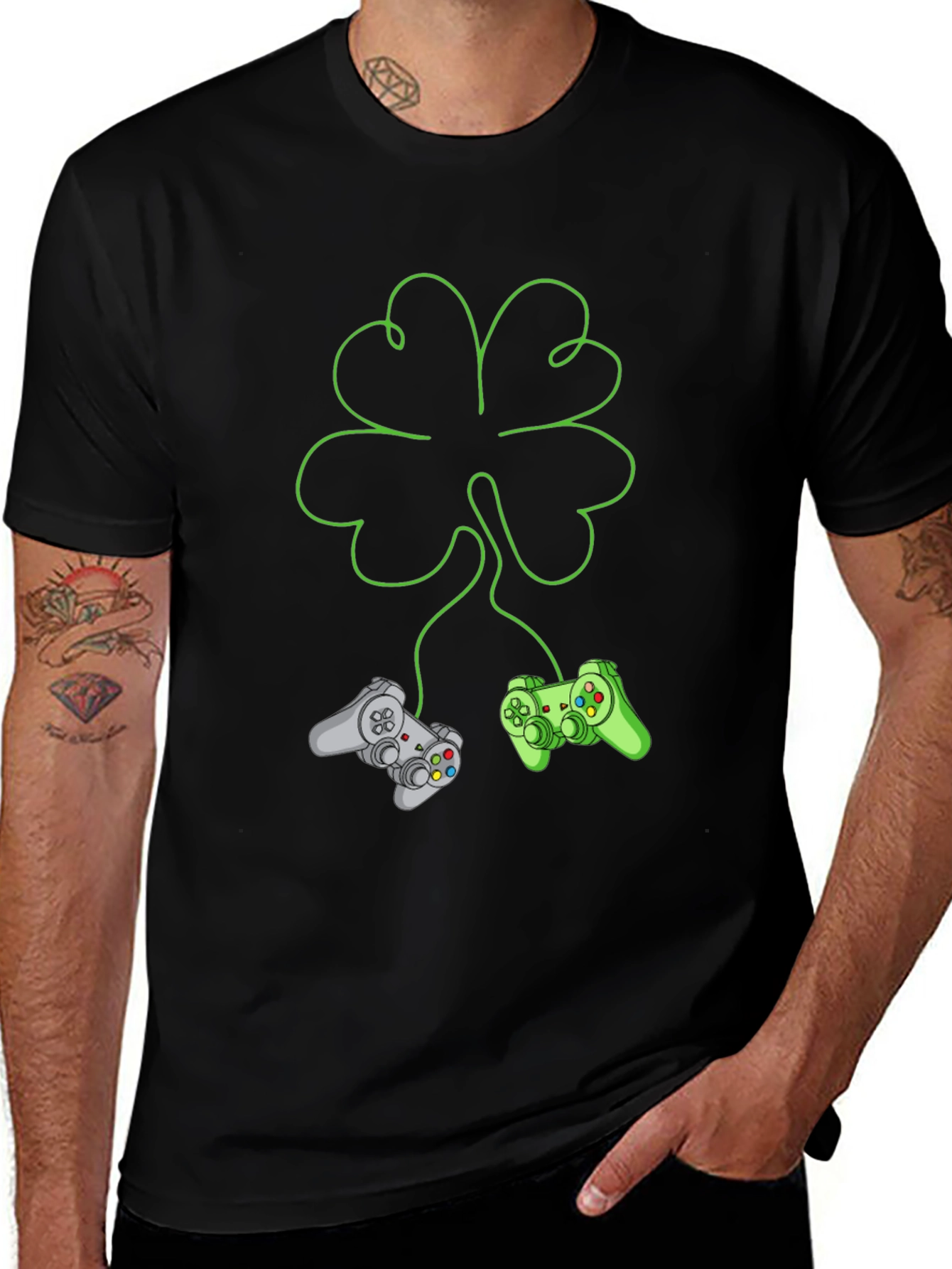 Gamers Shamrock T-Shirt: Lucky Gaming Tee