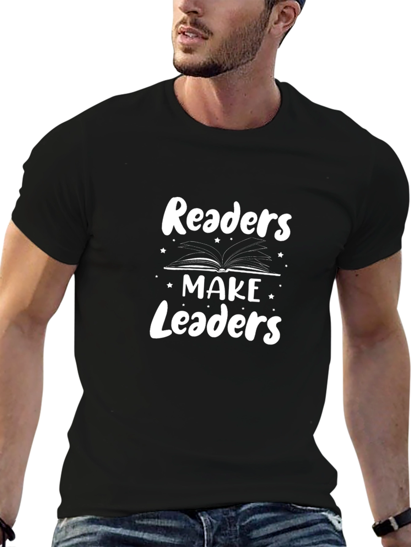 Readers Make Leaders Graphic Tee - Black