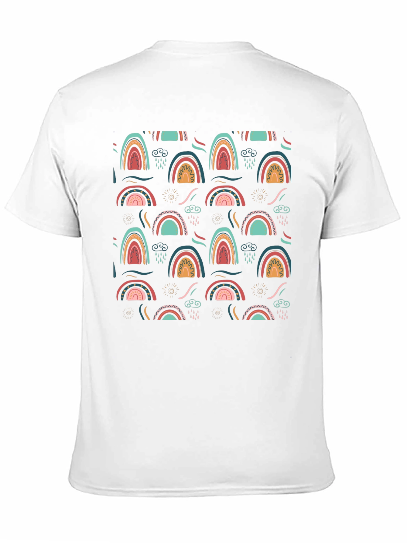 Rainbow Pattern Graphic Tee - Black