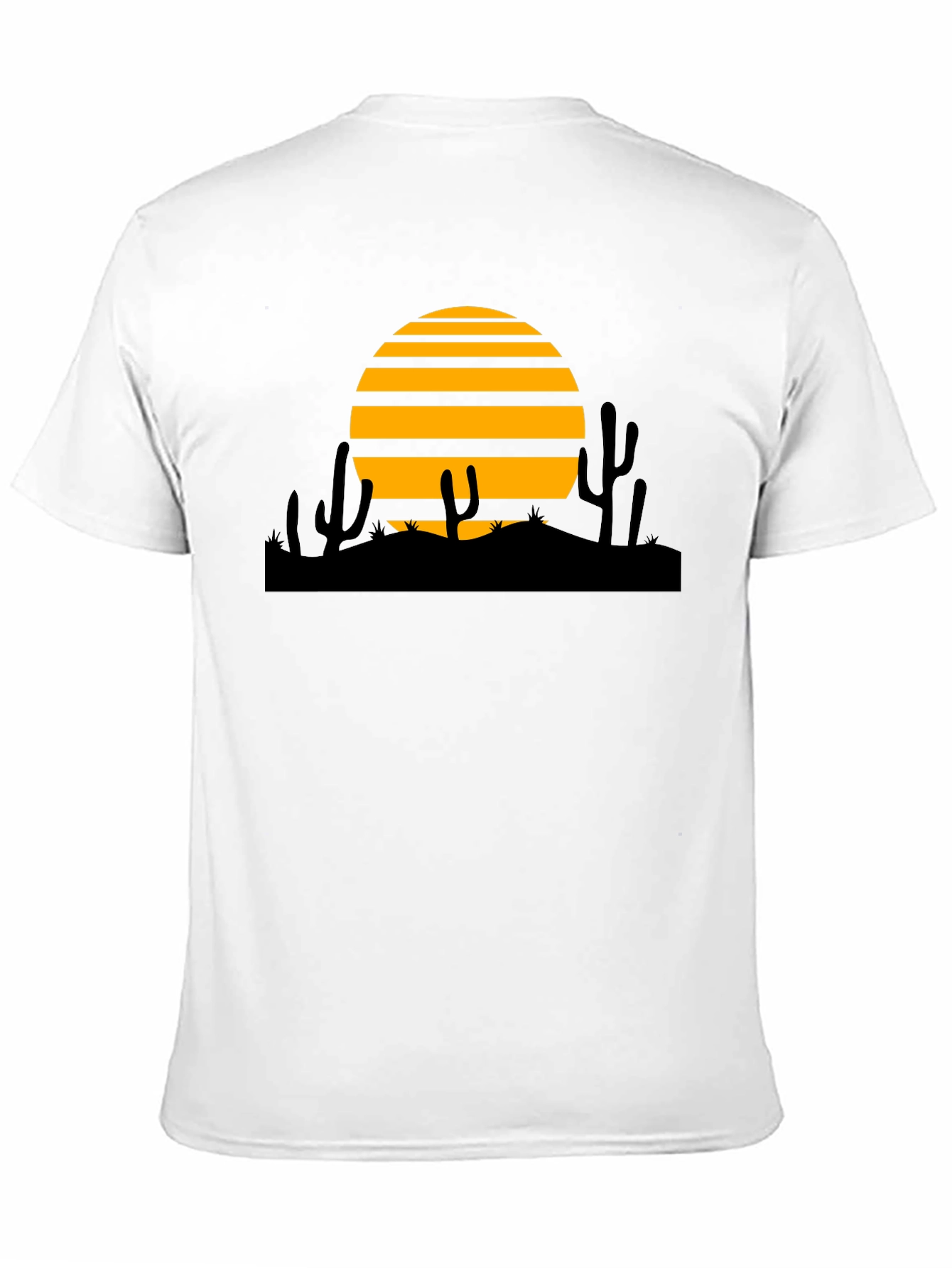 Desert Sunset Graphic Tee - Black Cotton T-Shirt