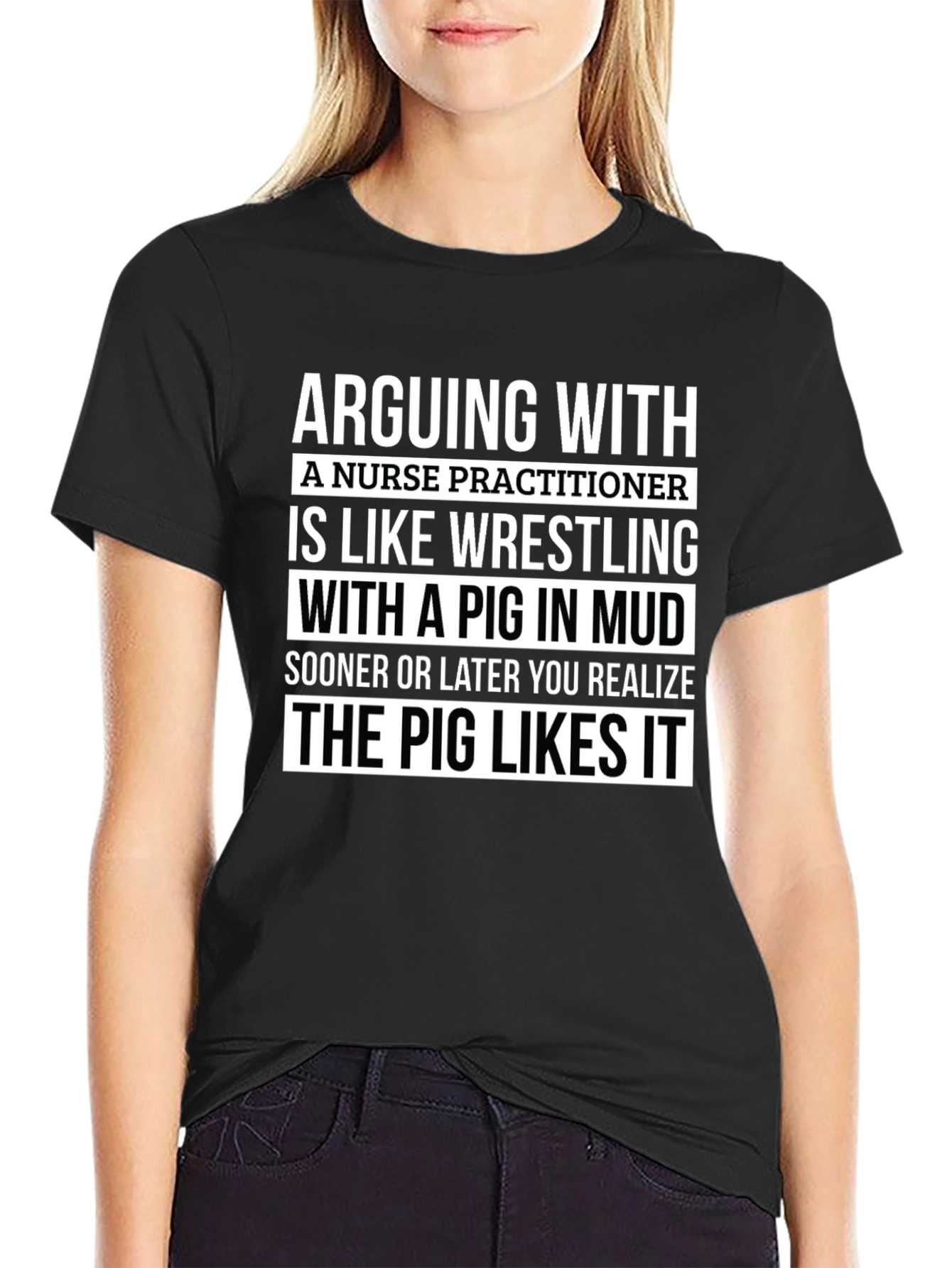 Nurse Practitioner Pig Wrestling T-Shirt