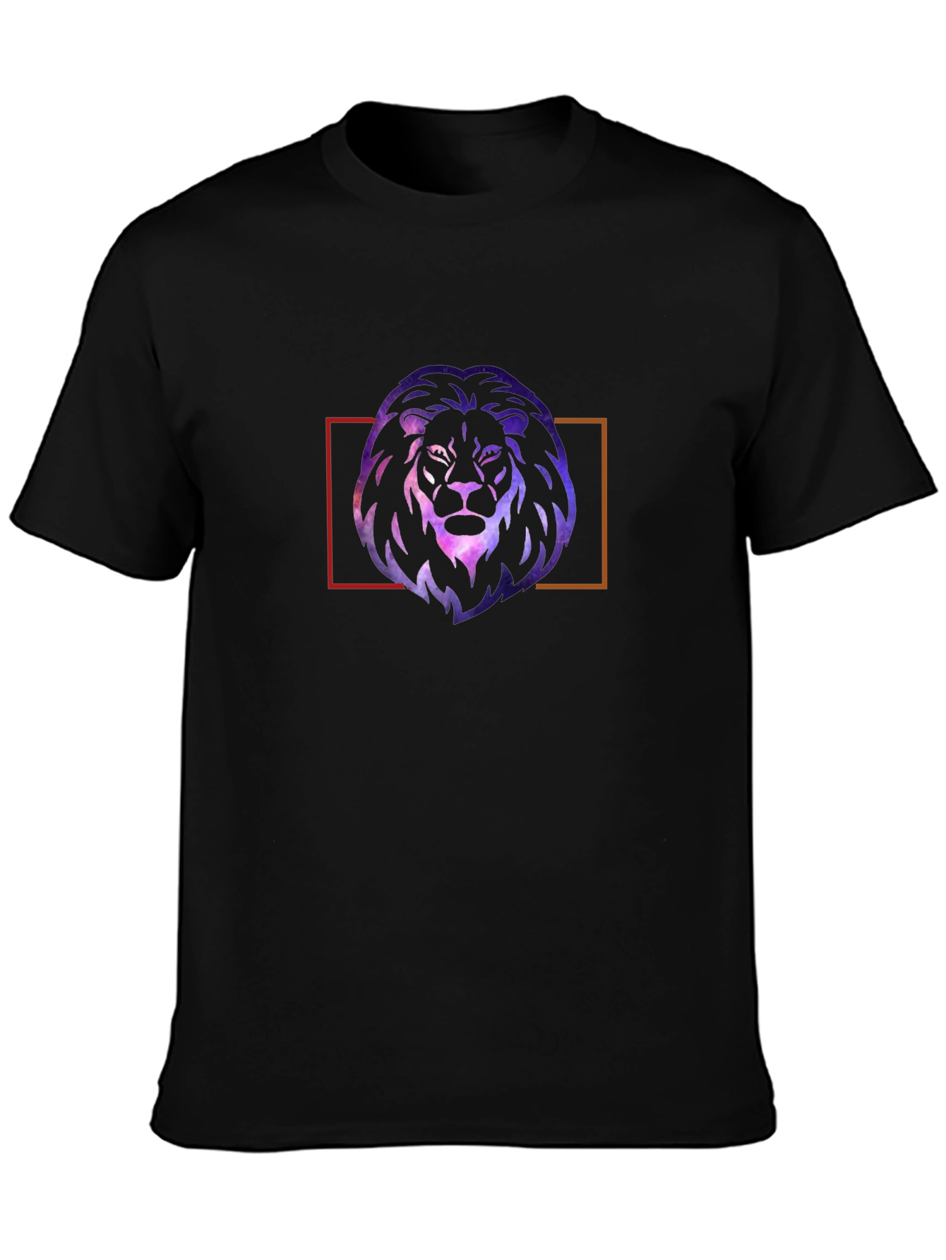 Galaxy Lion Graphic Tee - Stylish Mens Black T-Shirt