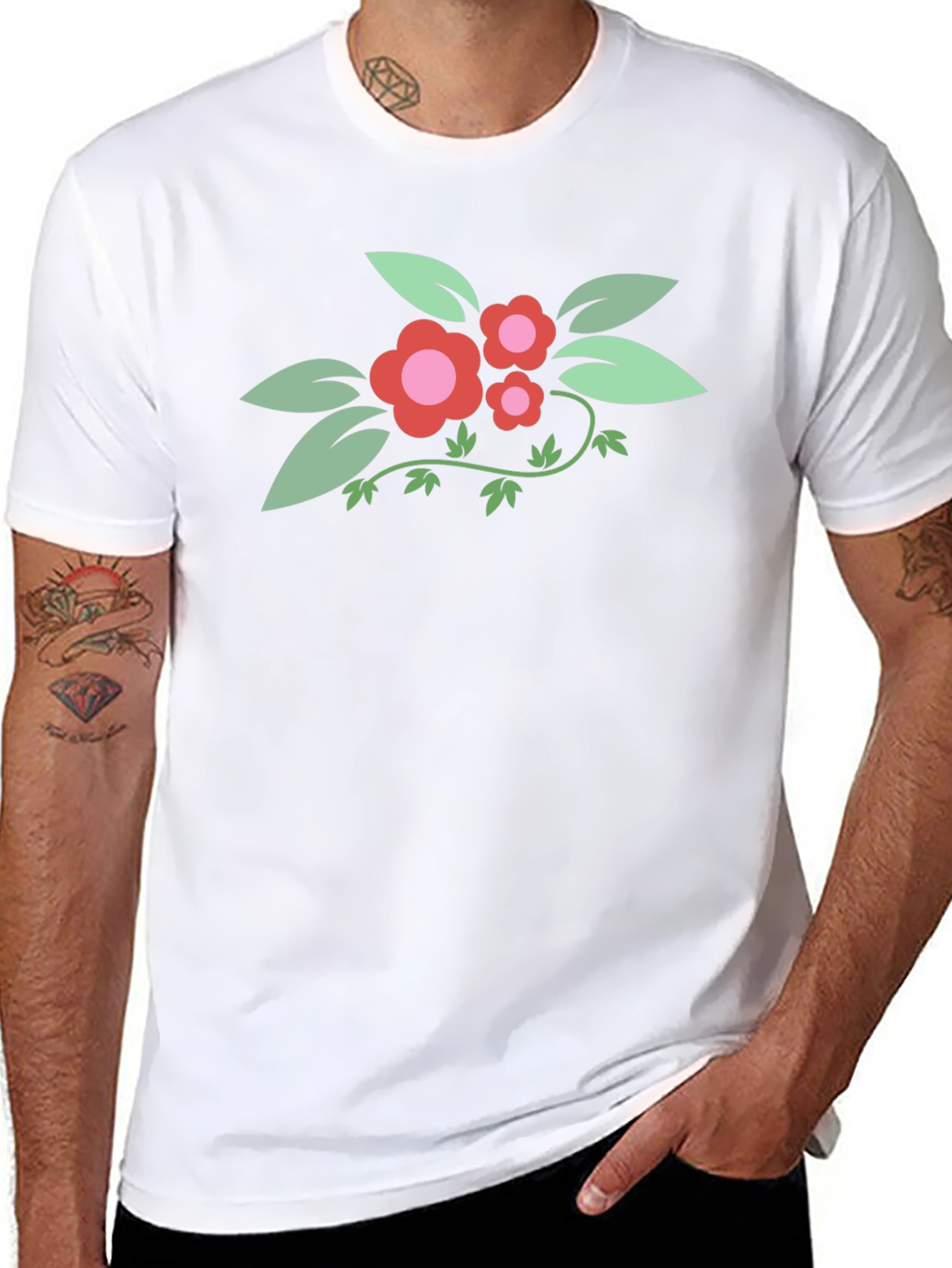 Floral Graphic Black T-Shirt - Stylish Casual Wear