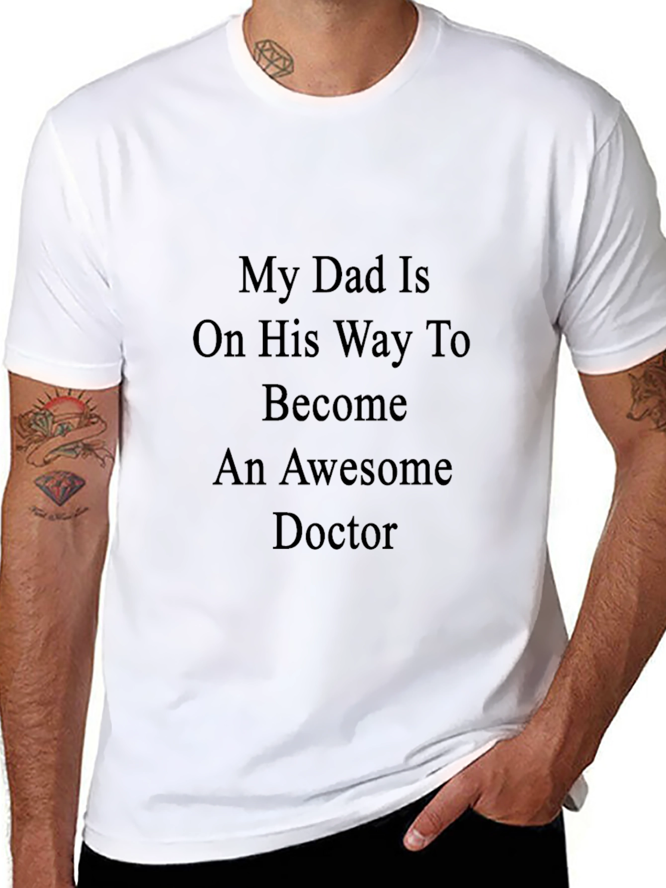 My Dad is Awesome Doctor Black T-Shirt