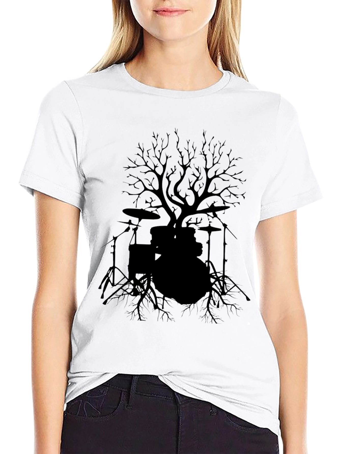 Drum Set Tree T-Shirt - Rock Music Tee