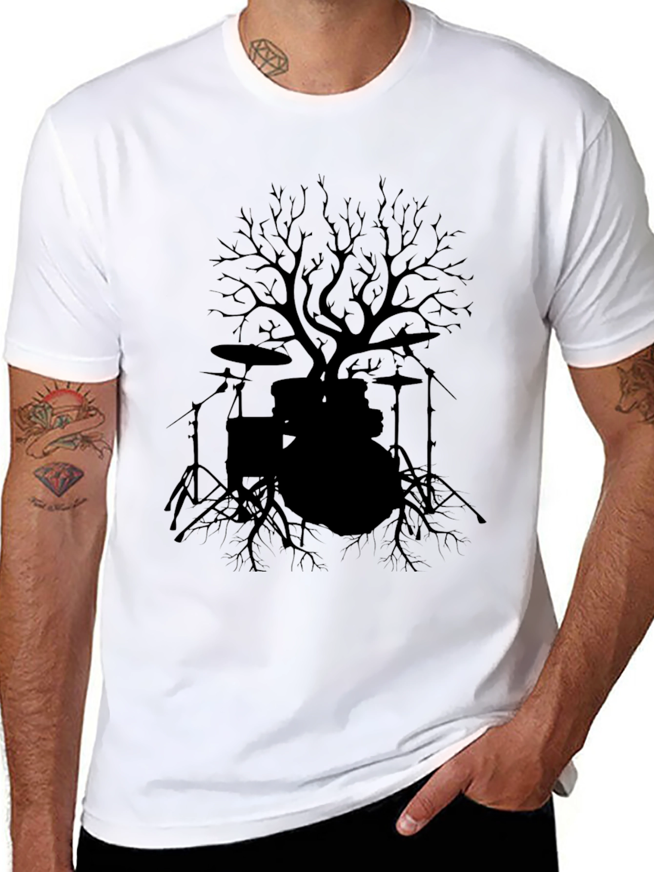 Drum Set Tree T-Shirt - Rock Music Tee