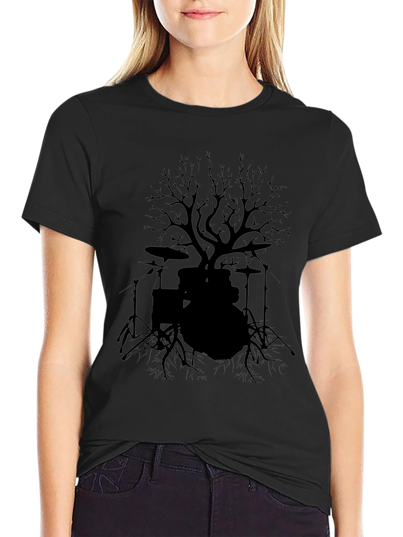 Drum Set Tree T-Shirt - Rock Music Tee