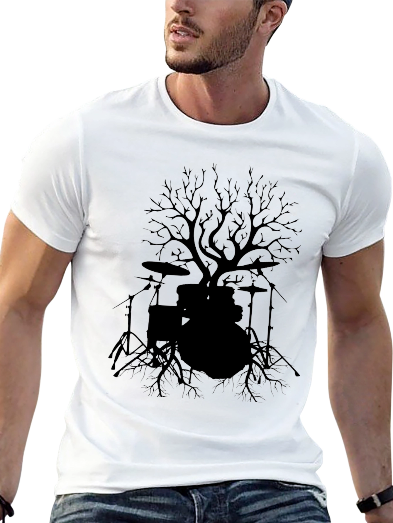 Drum Set Tree T-Shirt - Rock Music Tee