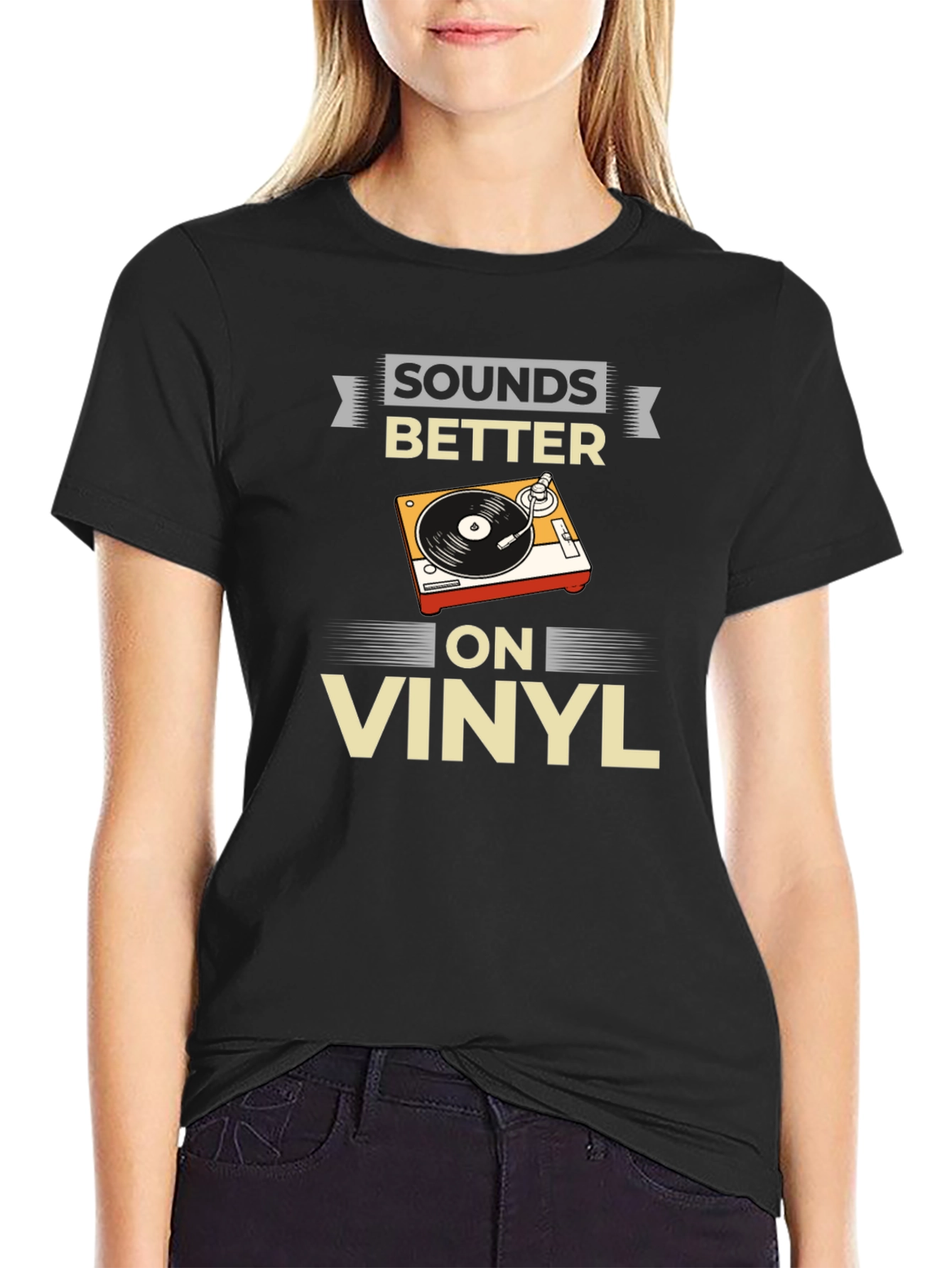 Sounds Better on Vinyl T-Shirt Black Graphic Tee