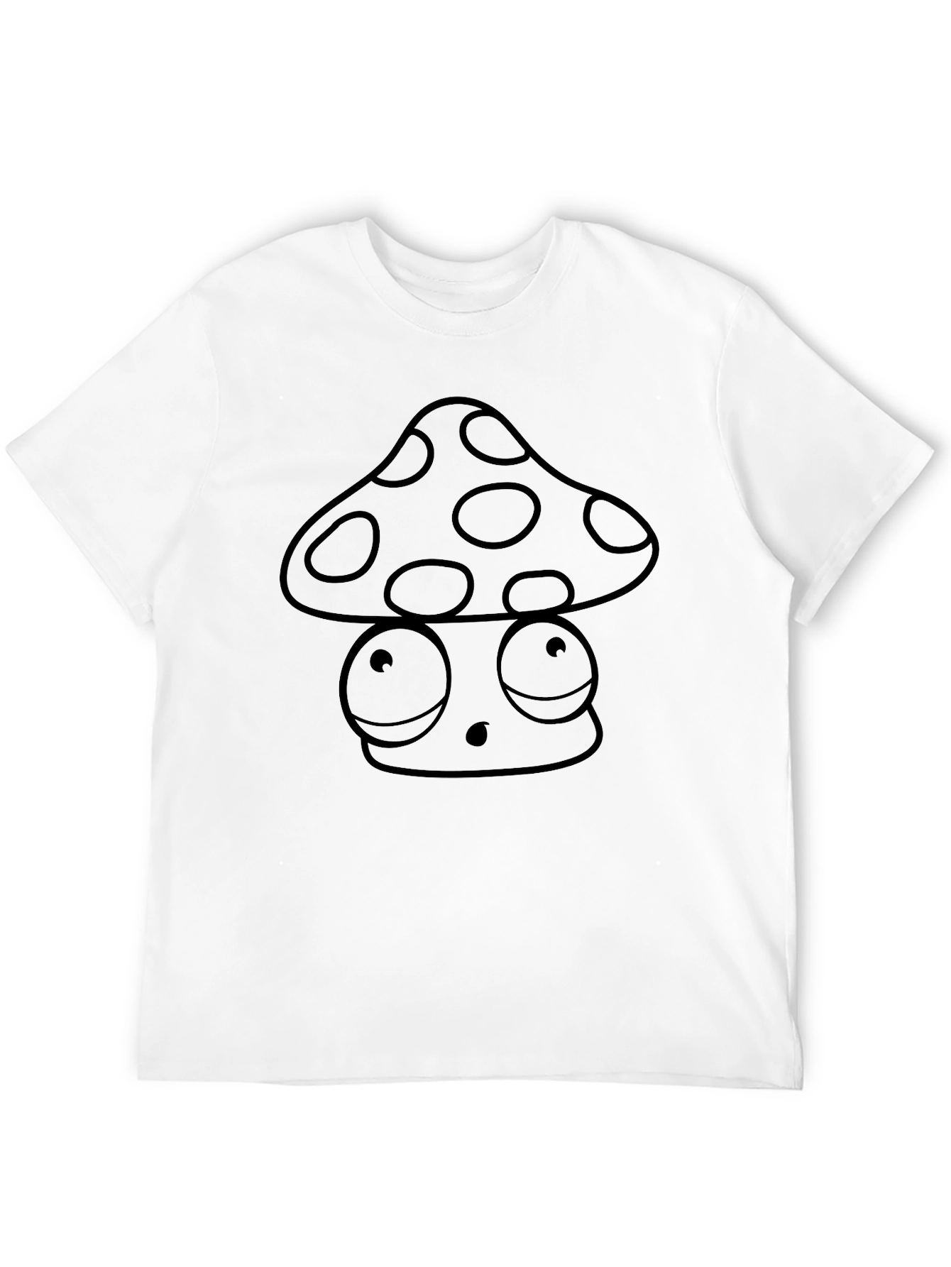 Mushroom Graphic Tee - Black Cotton T-Shirt