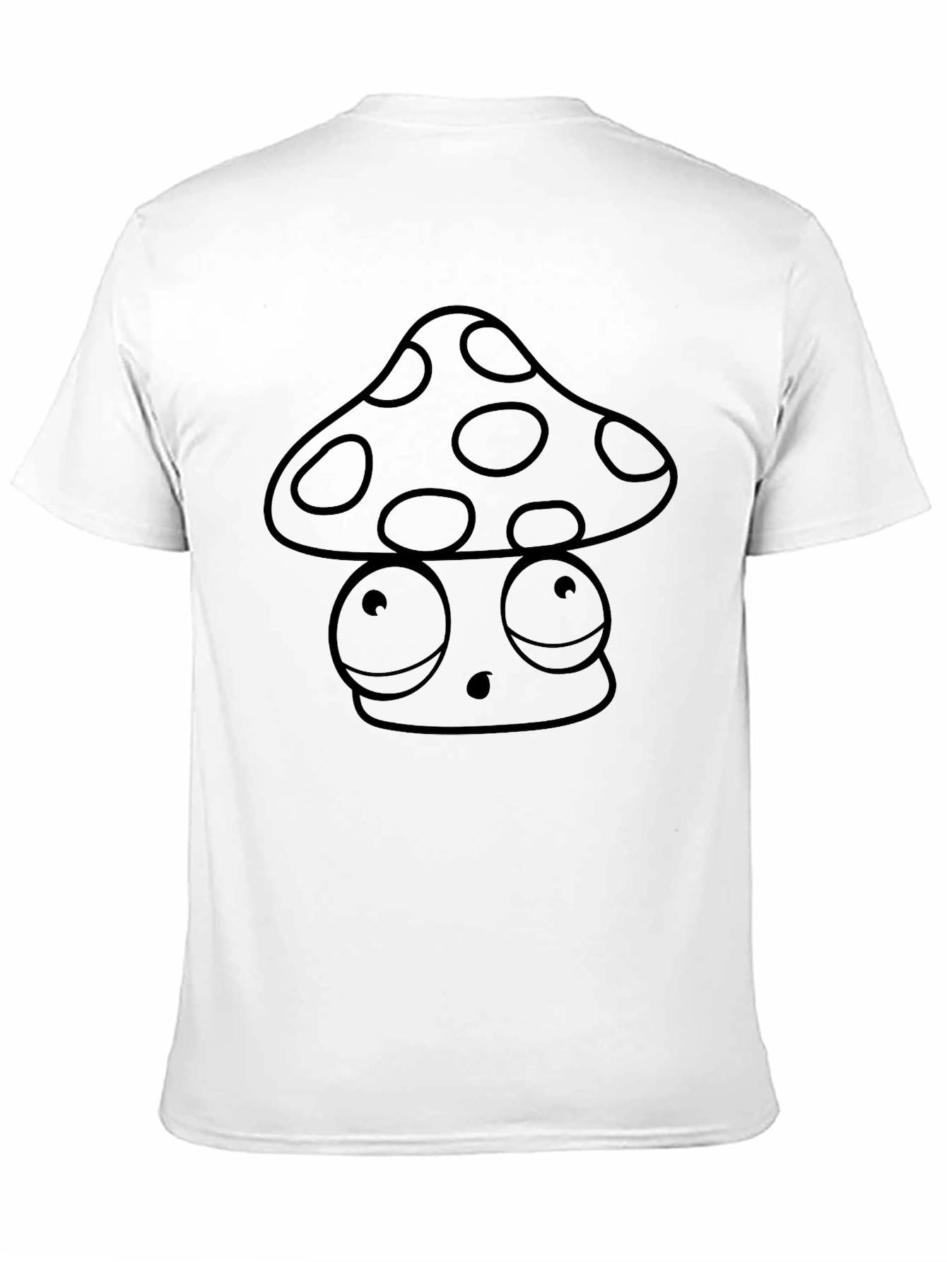 Mushroom Graphic Tee - Black Cotton T-Shirt