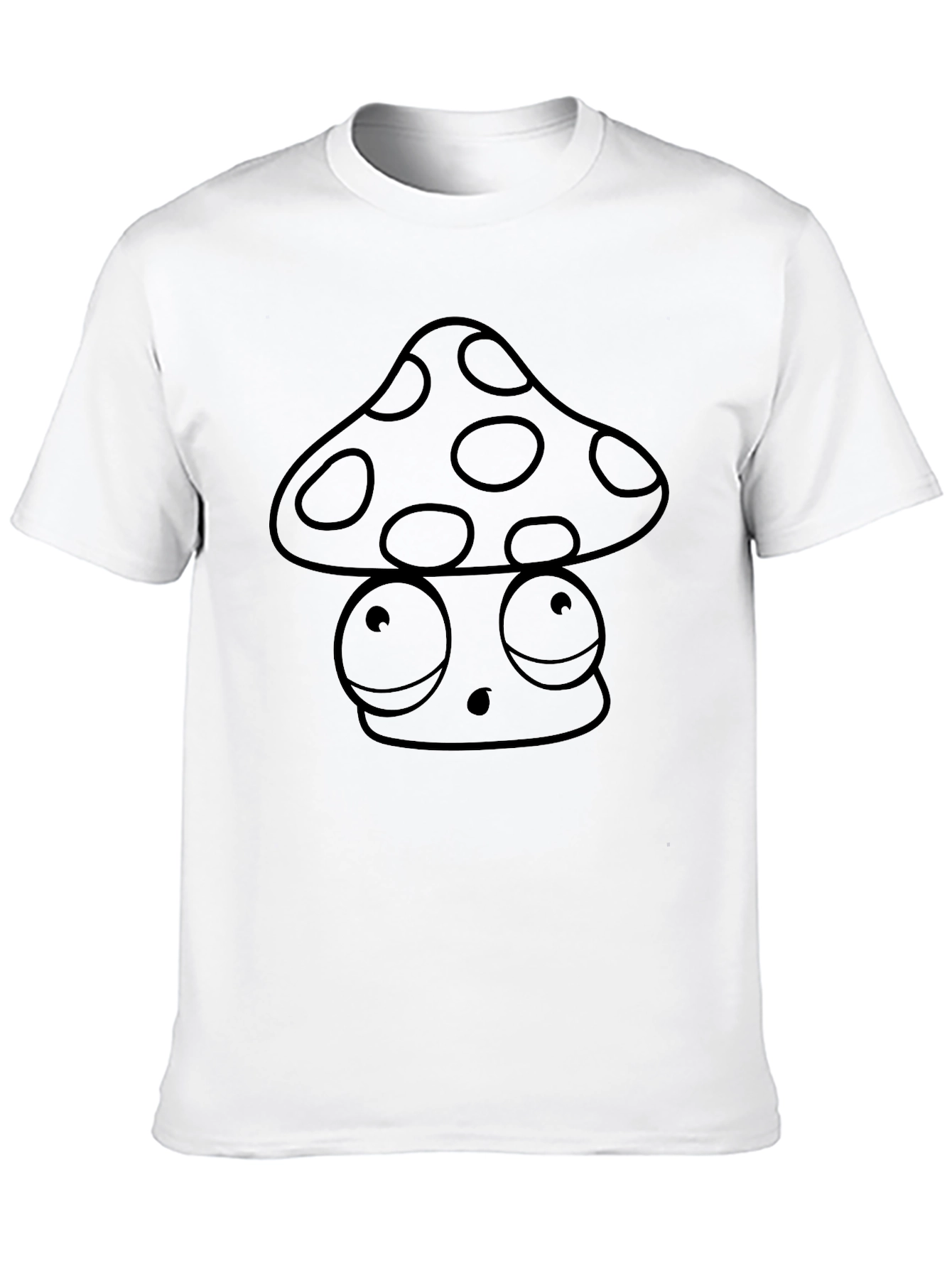 Mushroom Graphic Tee - Black Cotton T-Shirt