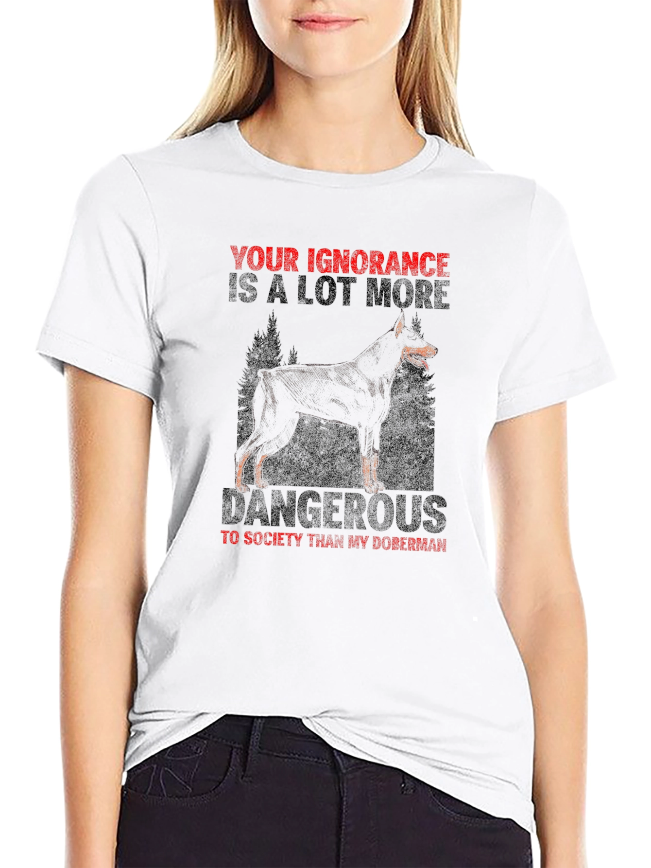 Doberman Ignorance Graphic Tee