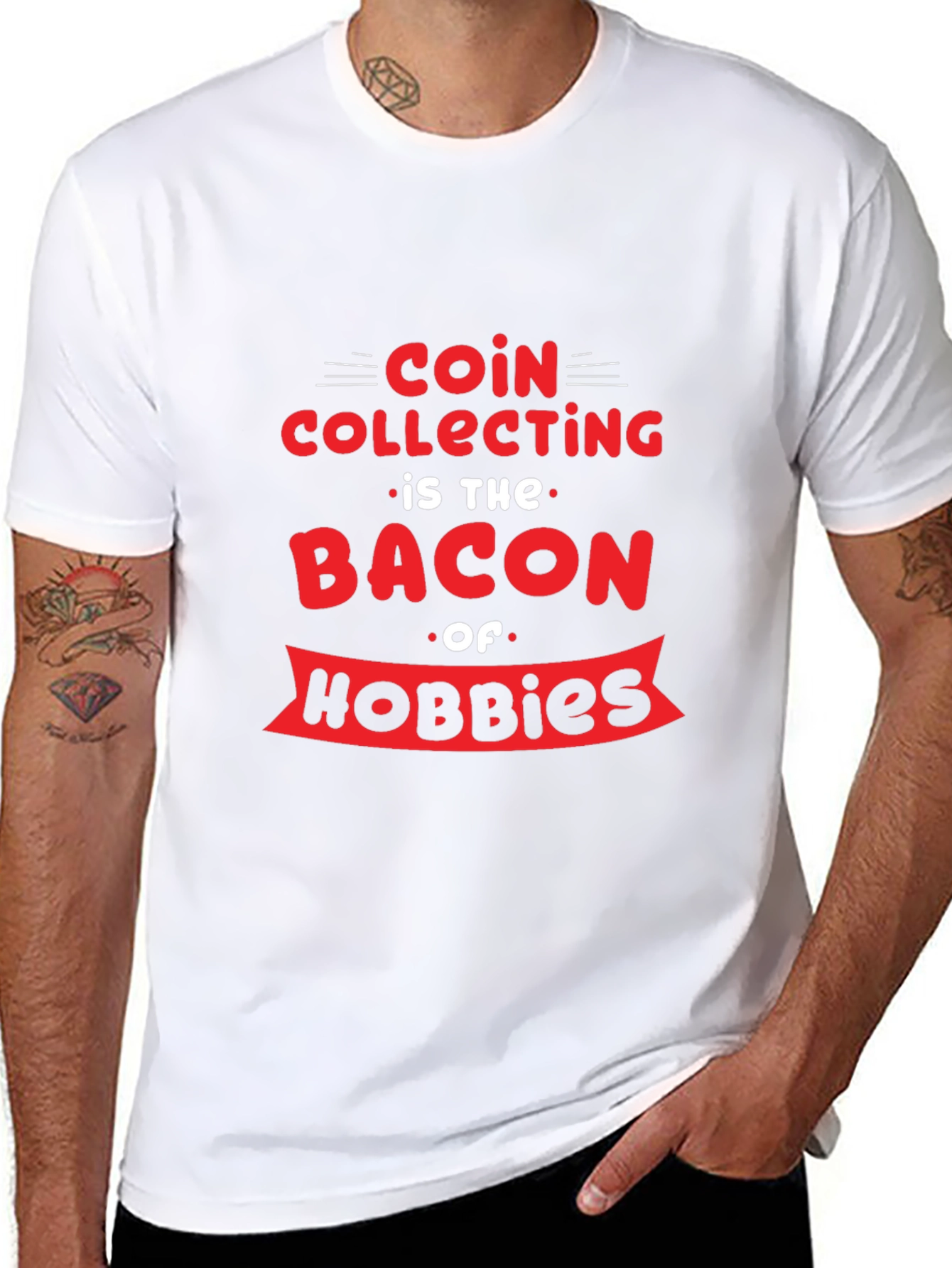 Coin Collecting Bacon Hobbies Graphic T-Shirt