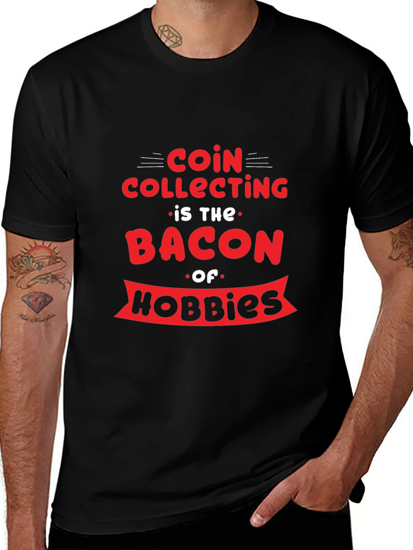 Coin Collecting Bacon Hobbies Graphic T-Shirt