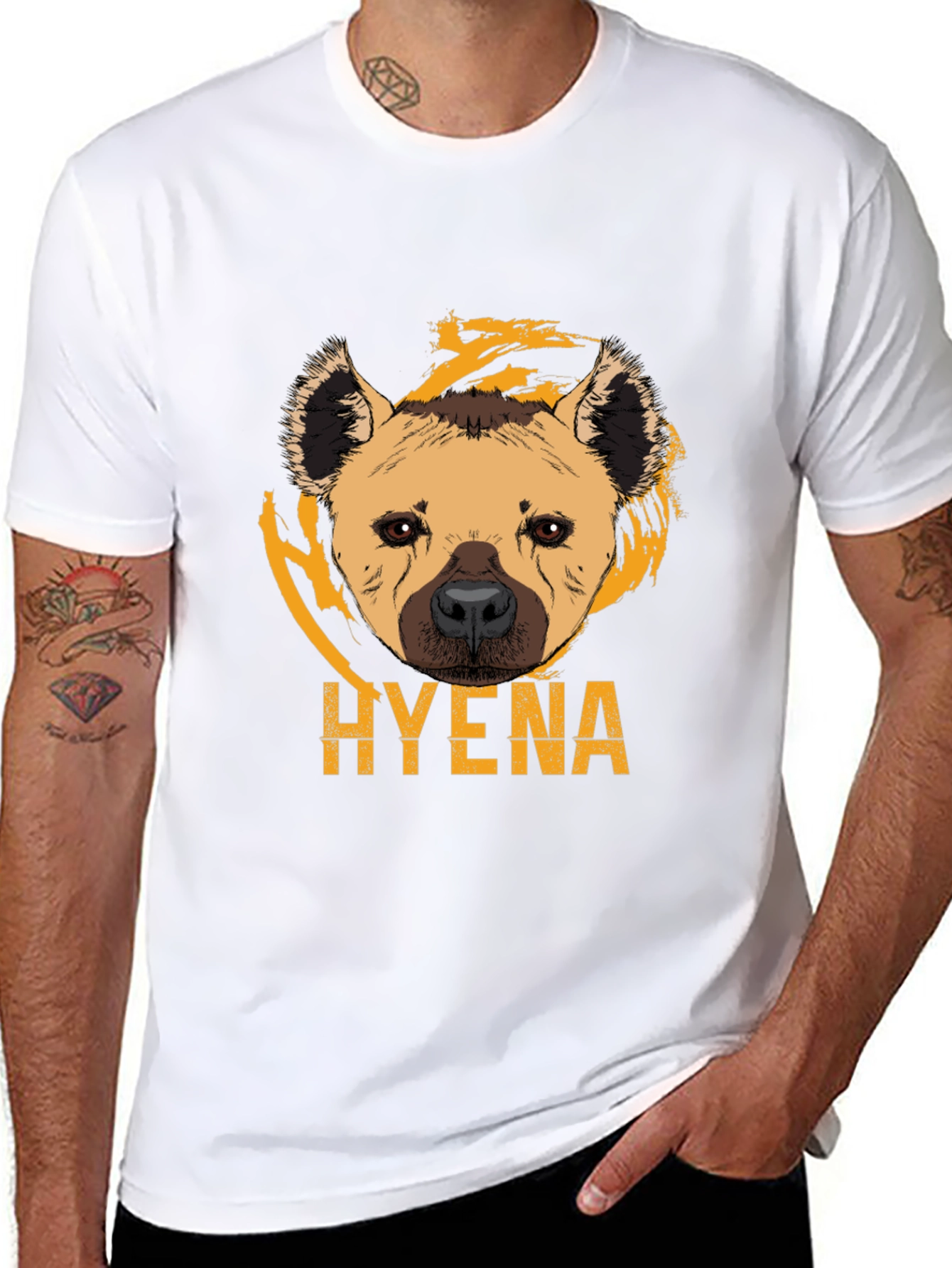 Hyena Graphic Tee - Black Cotton Comfort