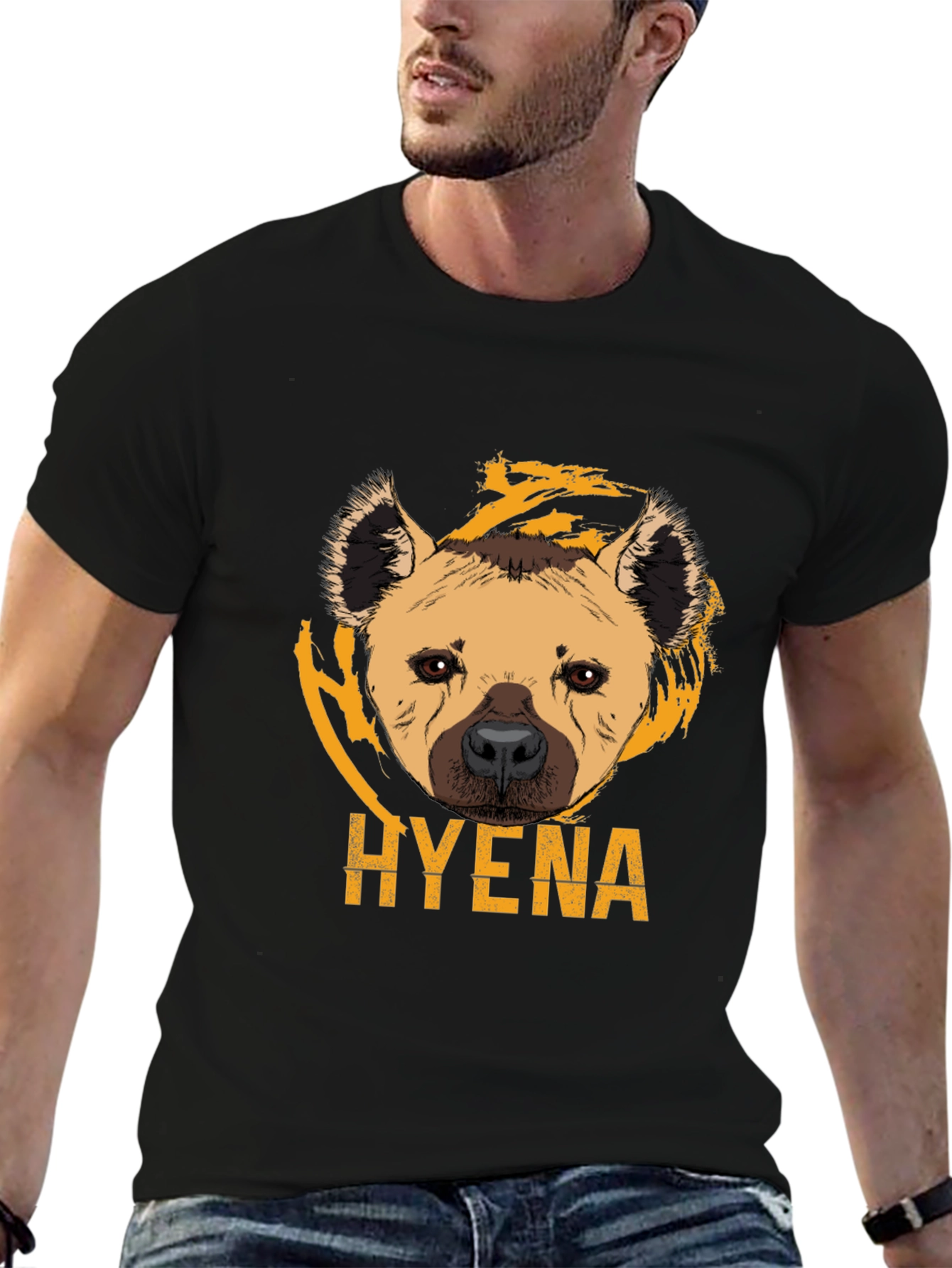 Hyena Graphic Tee - Black Cotton Comfort