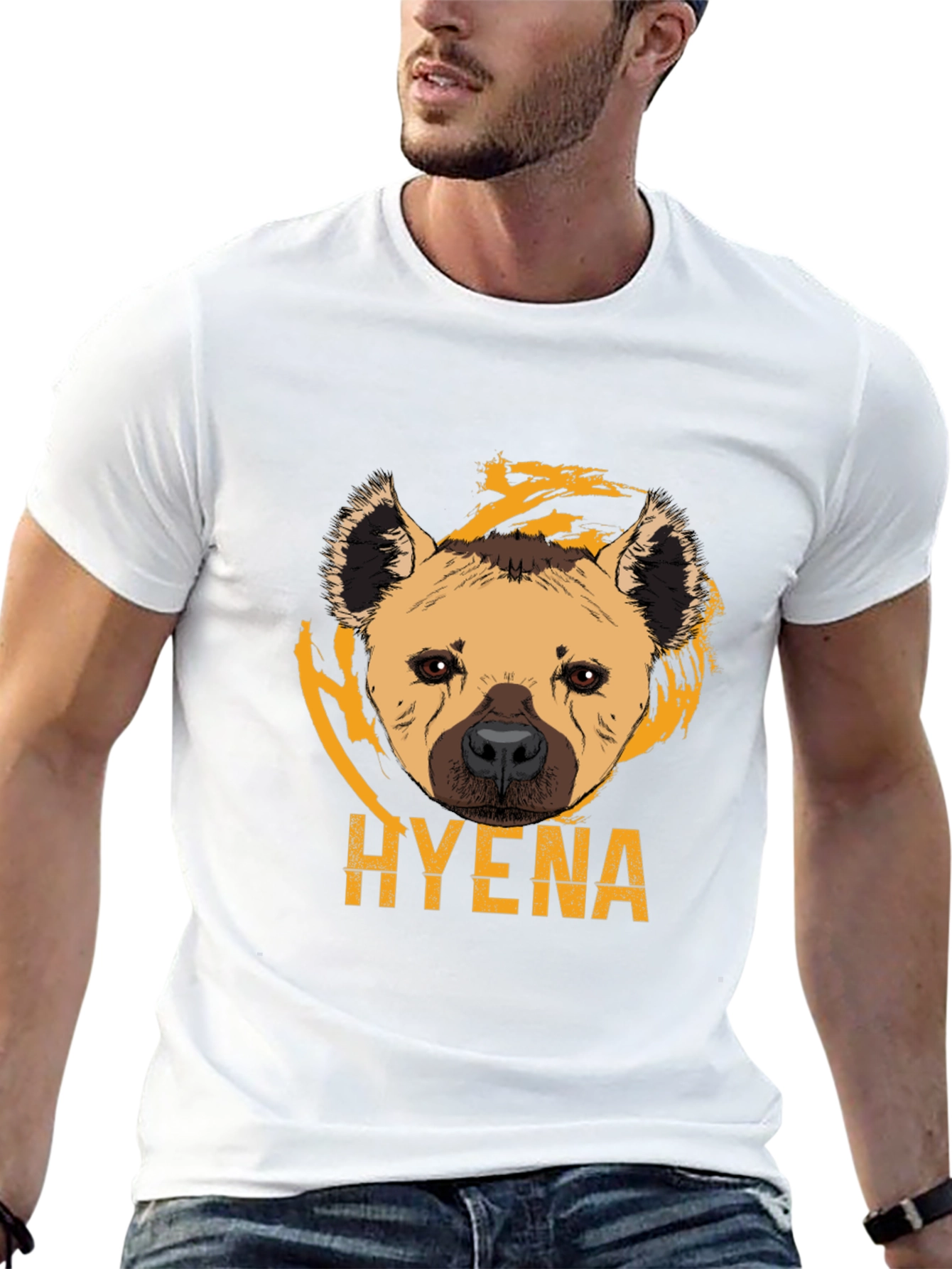 Hyena Graphic Tee - Black Cotton Comfort