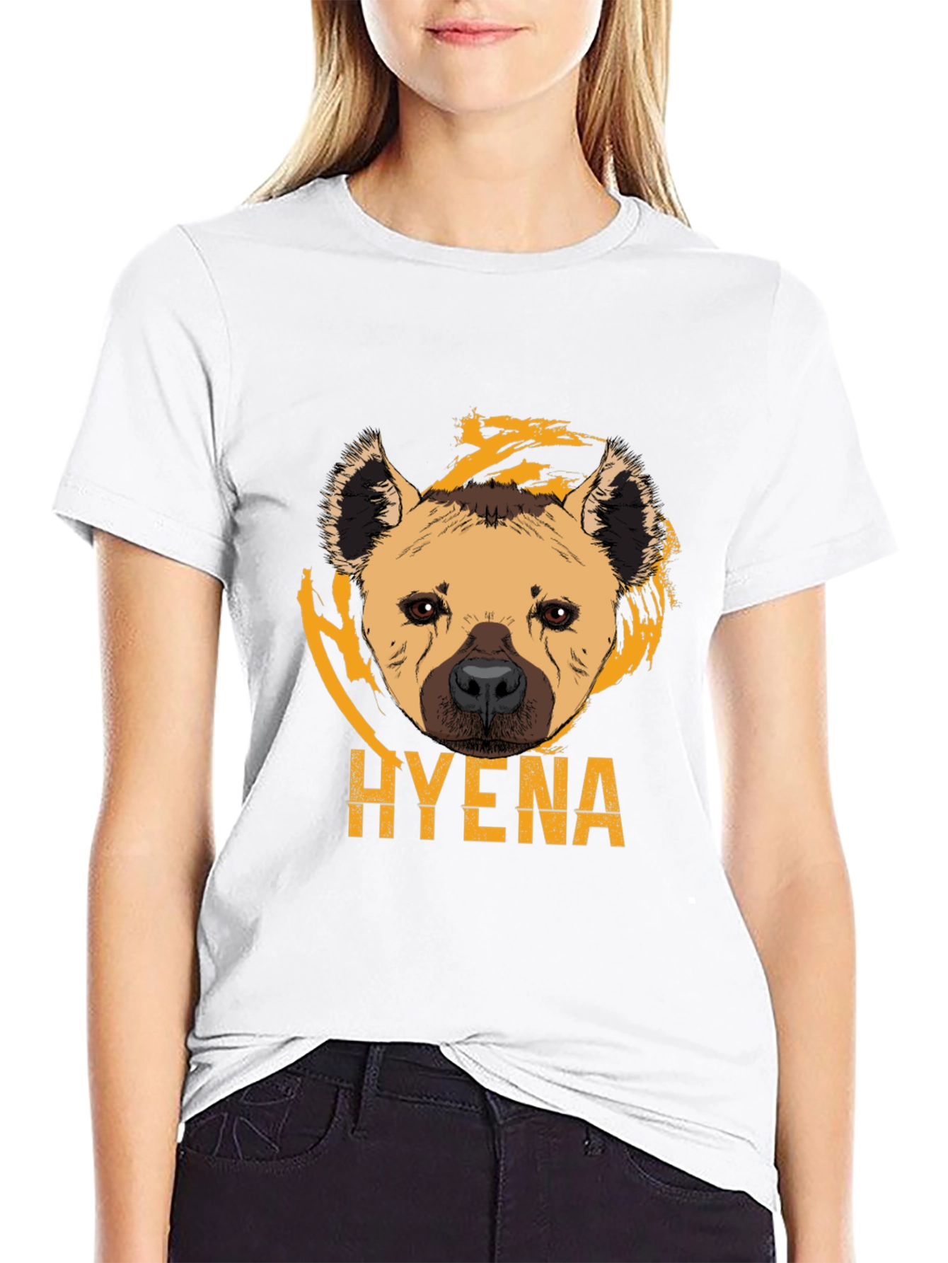 Hyena Graphic Tee - Black Cotton Comfort