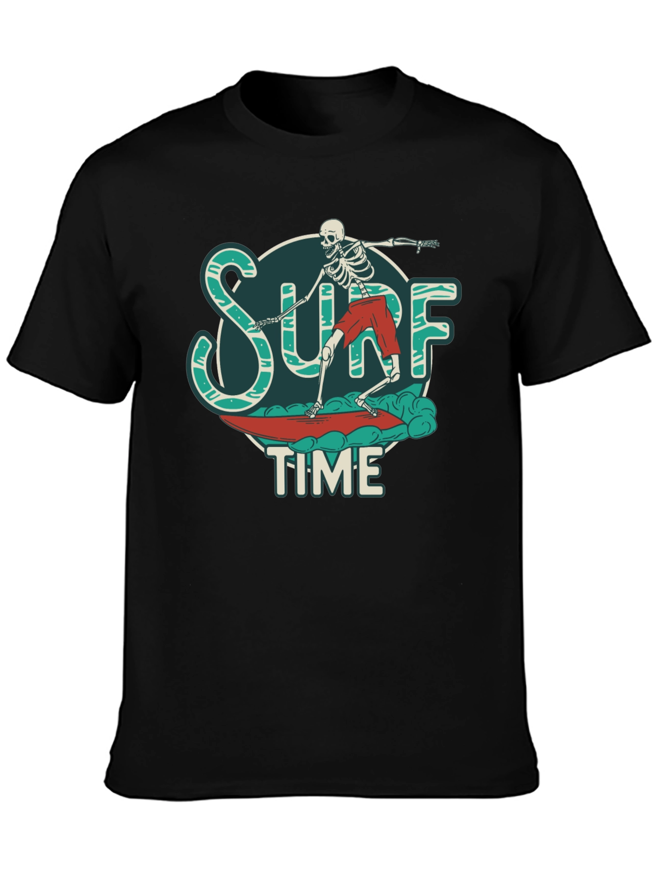 Surf Time Skeleton Graphic T-Shirt