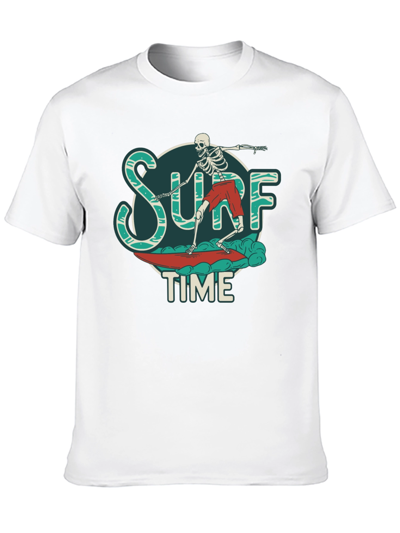 Surf Time Skeleton Graphic T-Shirt