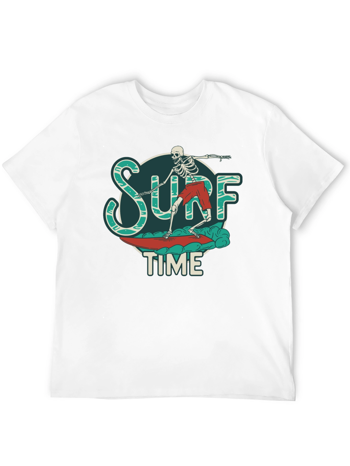 Surf Time Skeleton Graphic T-Shirt