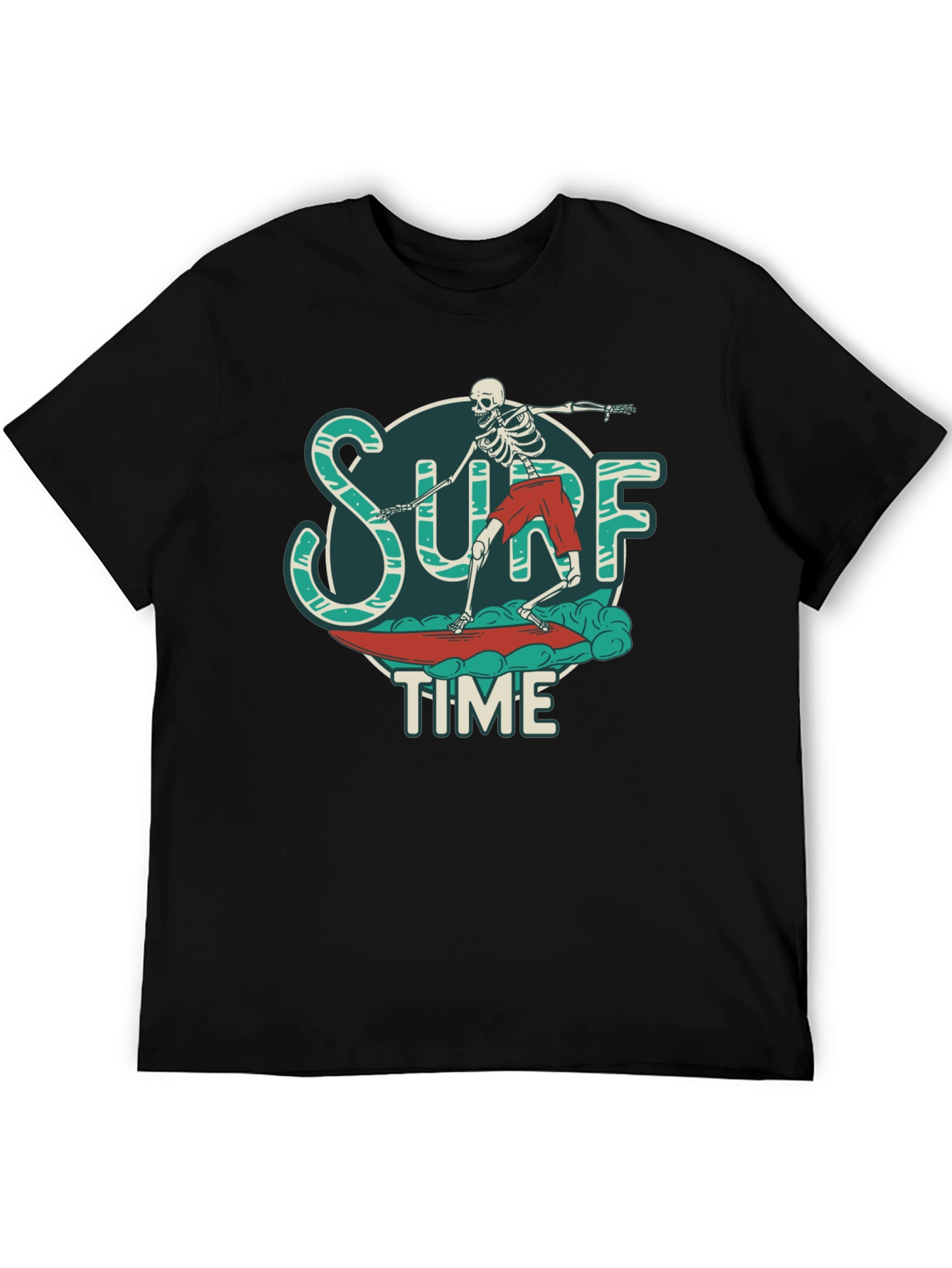 Surf Time Skeleton Graphic T-Shirt