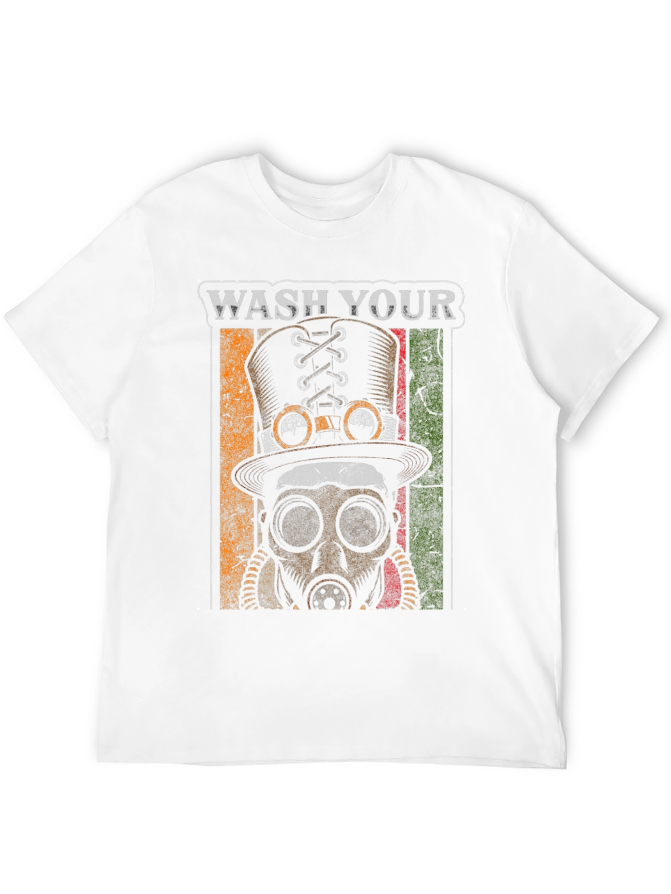 Wash Your Hands Steampunk Top Hat Gas Mask T-Shirt