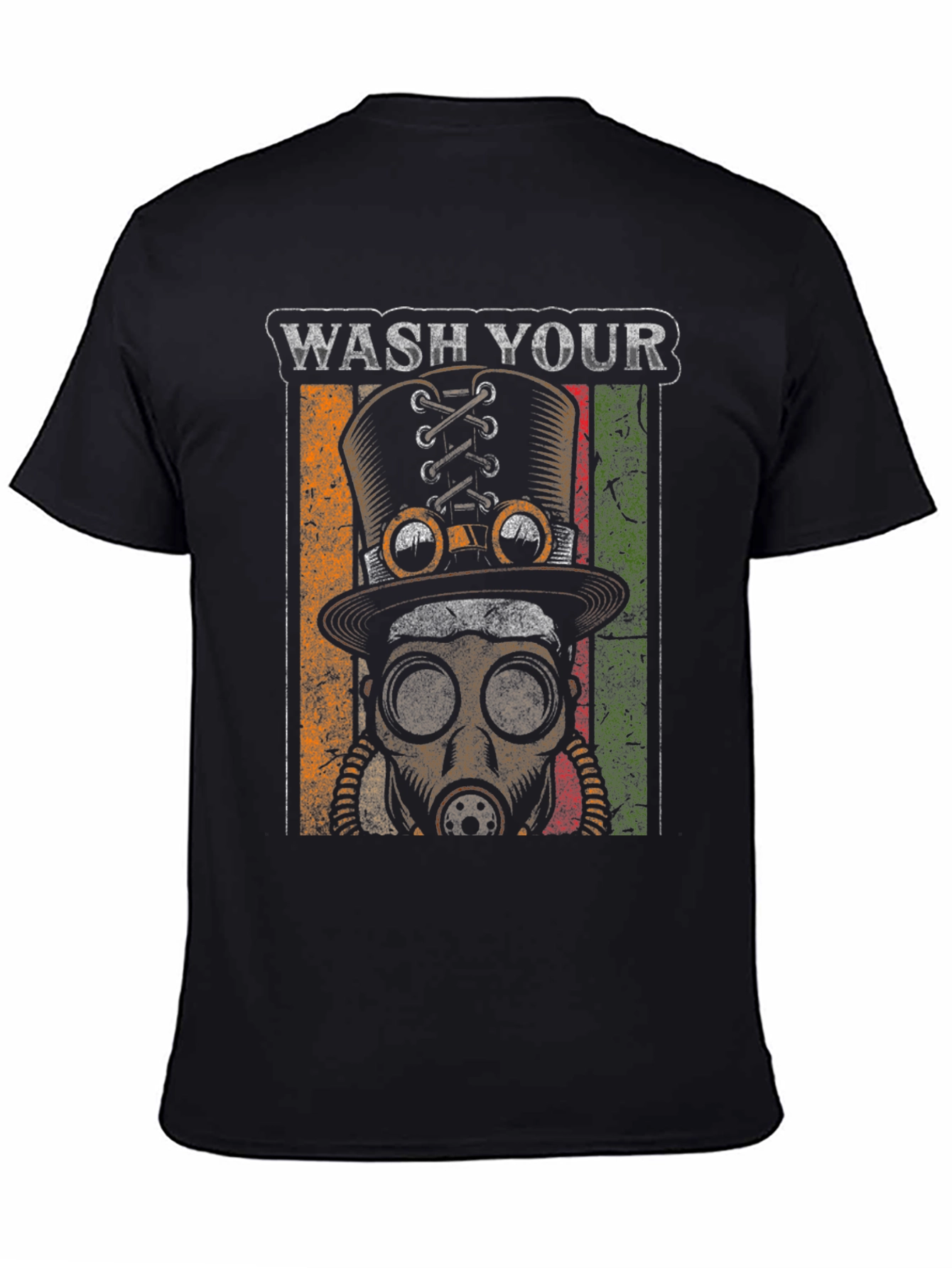 Wash Your Hands Steampunk Top Hat Gas Mask T-Shirt