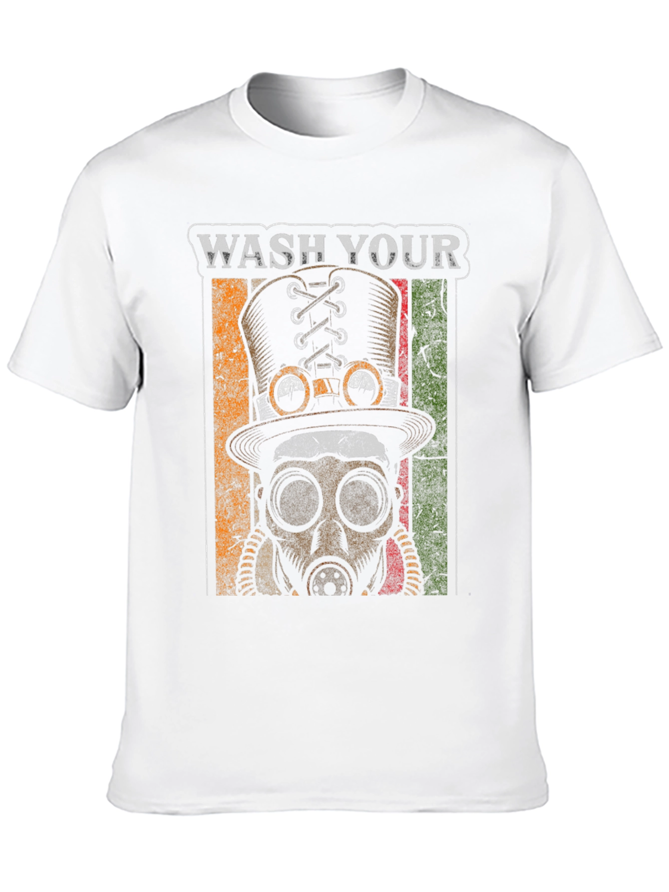 Wash Your Hands Steampunk Top Hat Gas Mask T-Shirt