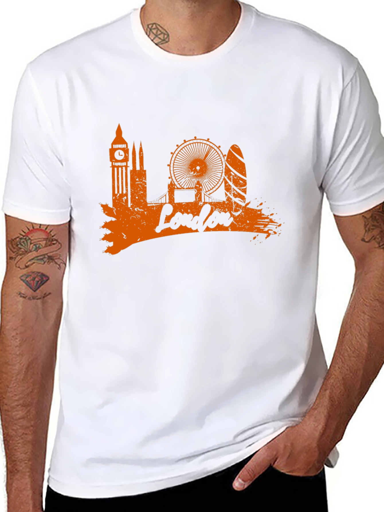 London Skyline Graphic Tee - Stylish Black T-Shirt