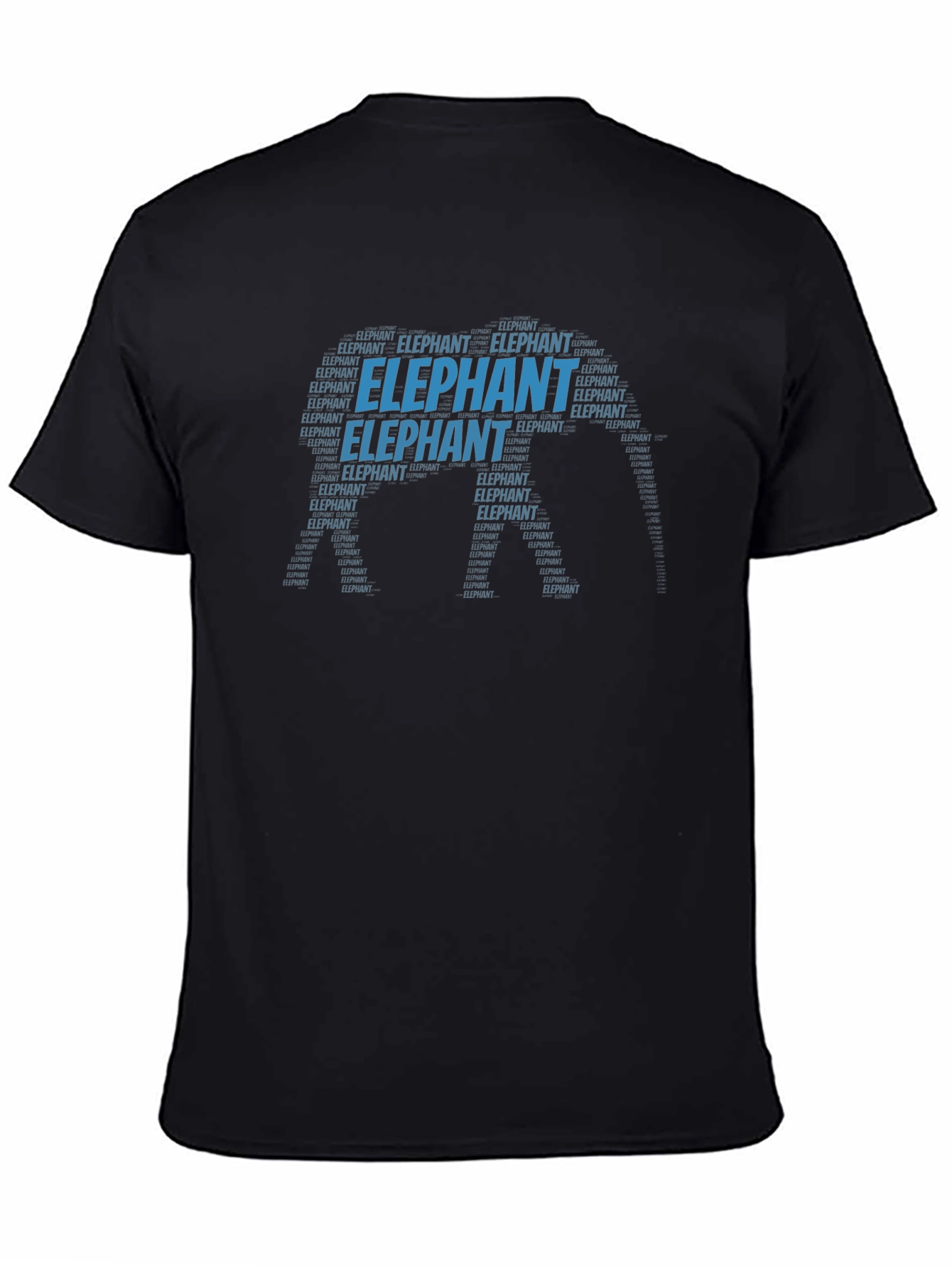Elephant Word Art T-Shirt - Unique Animal Design