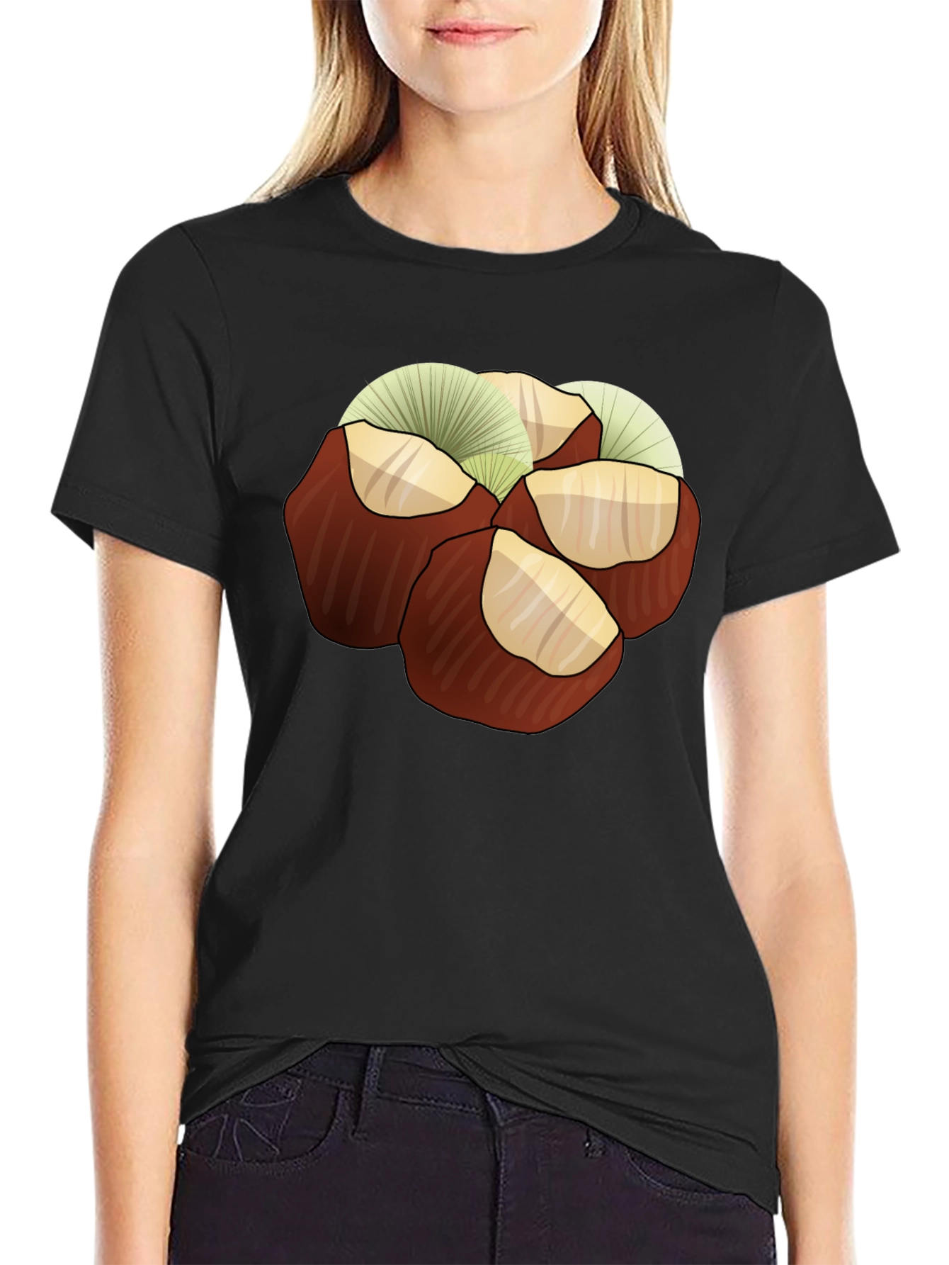 Chestnuts Graphic Print Tee - Black