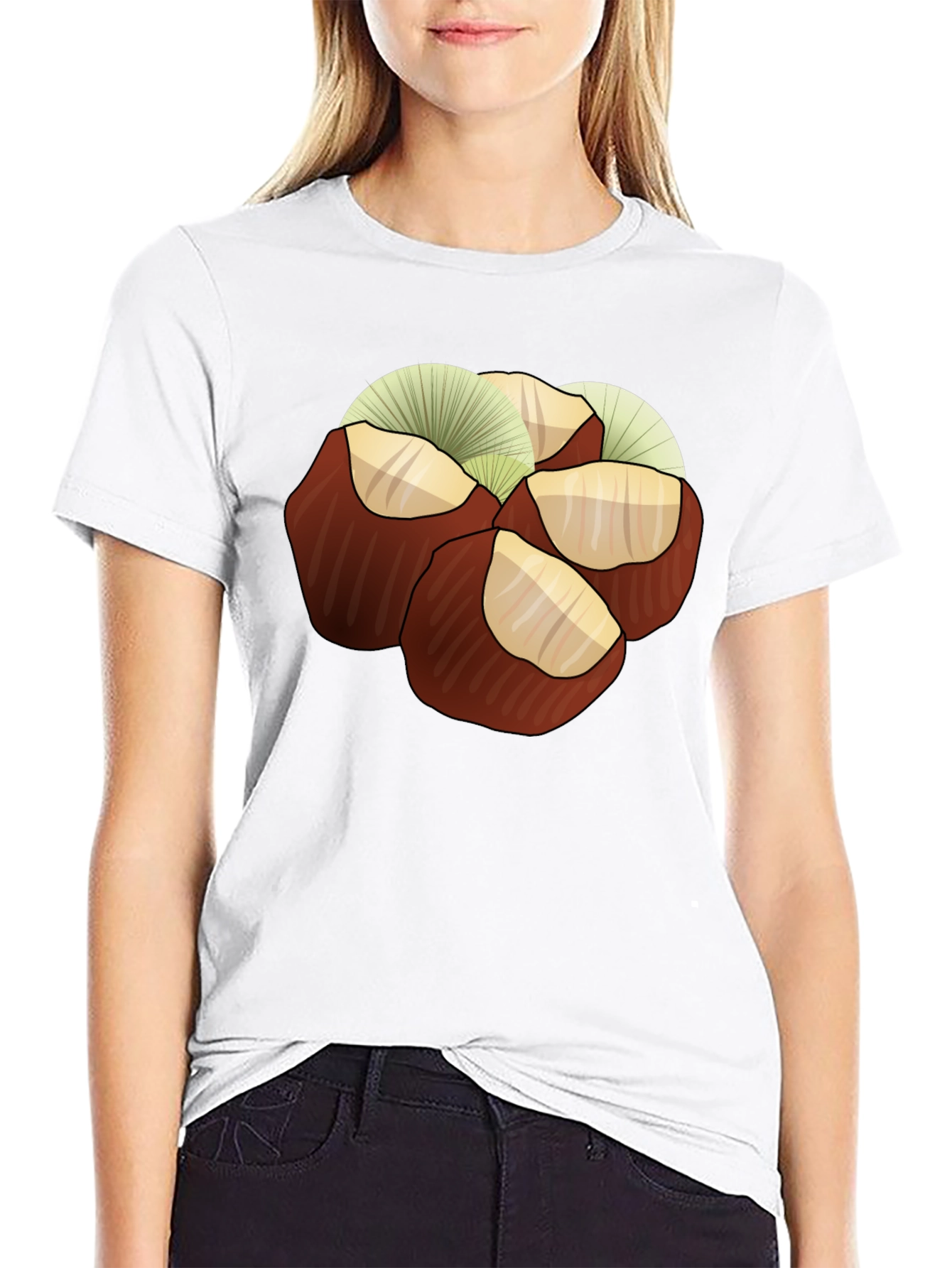 Chestnuts Graphic Print Tee - Black