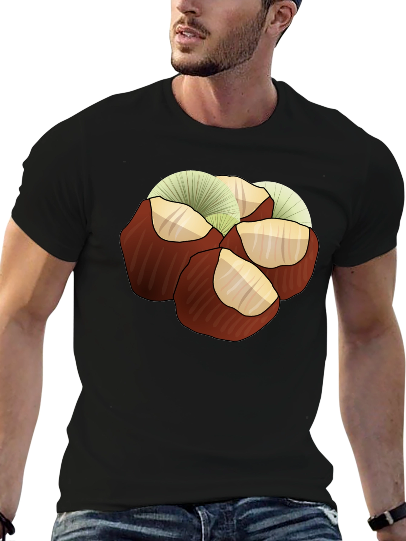 Chestnuts Graphic Print Tee - Black