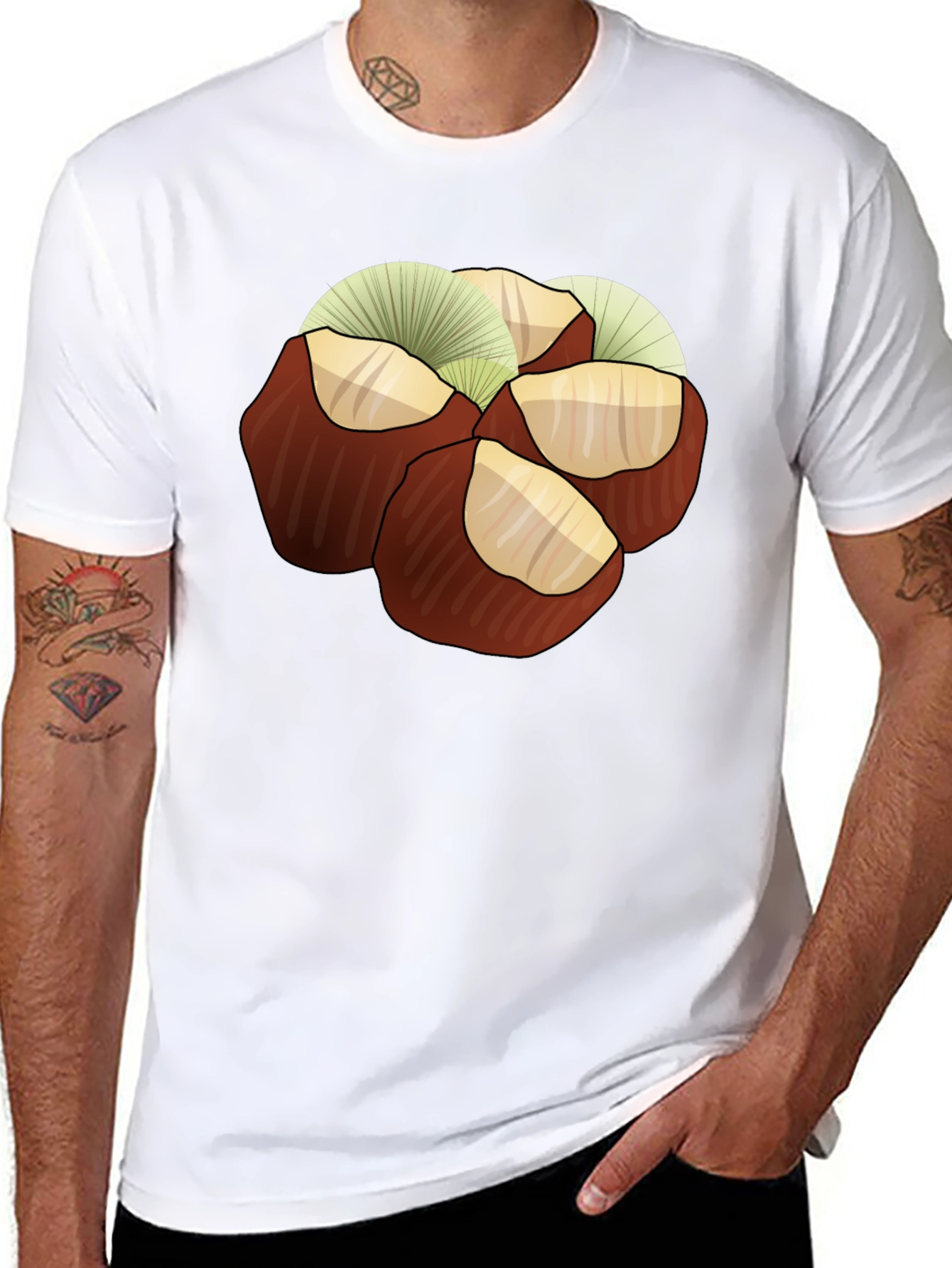 Chestnuts Graphic Print Tee - Black