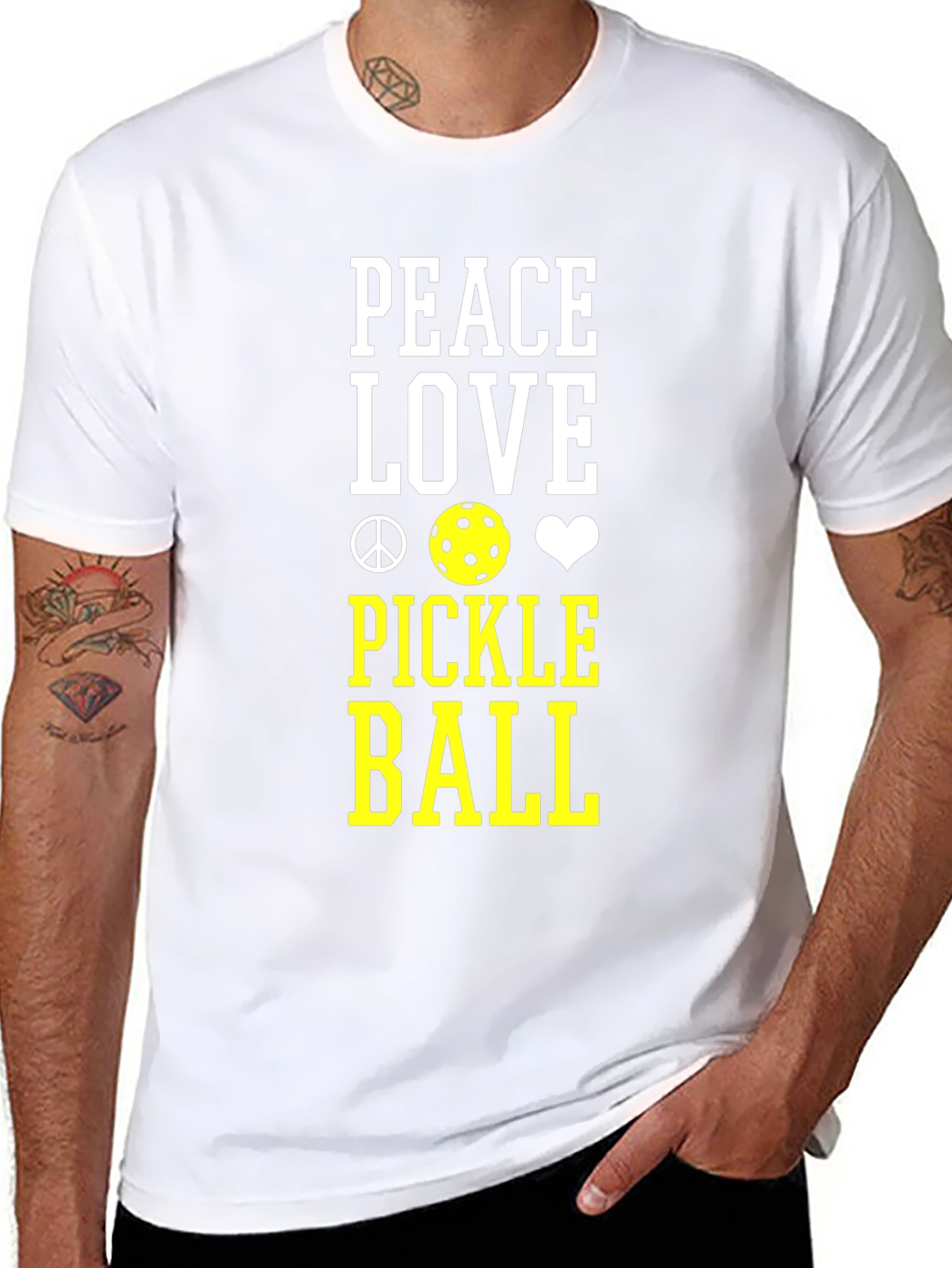 Peace Love Pickleball T-Shirt - Black